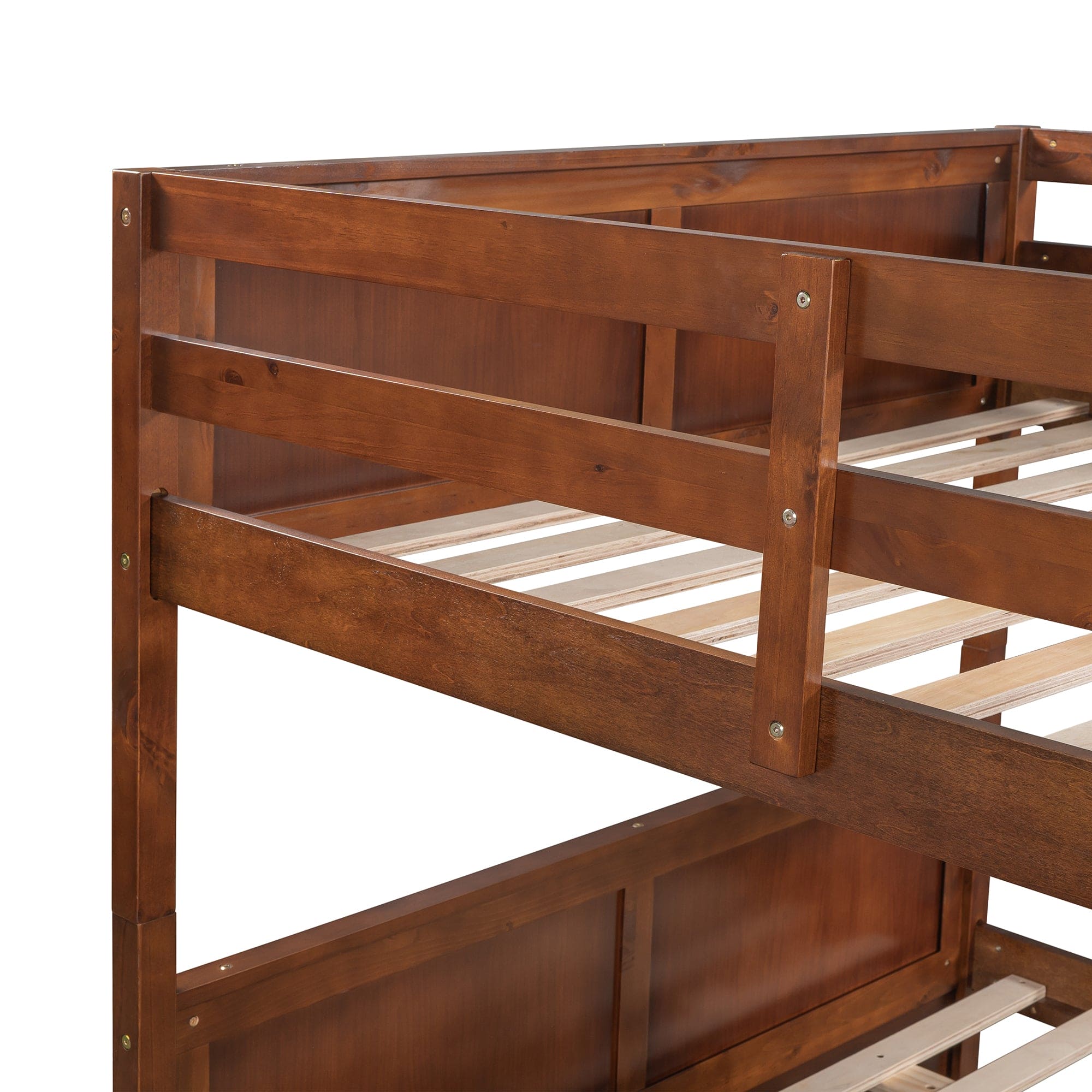 Full Over Full Bunk Bed with Twin Size Trundle, Walnut (old sku: LP000250AAL)