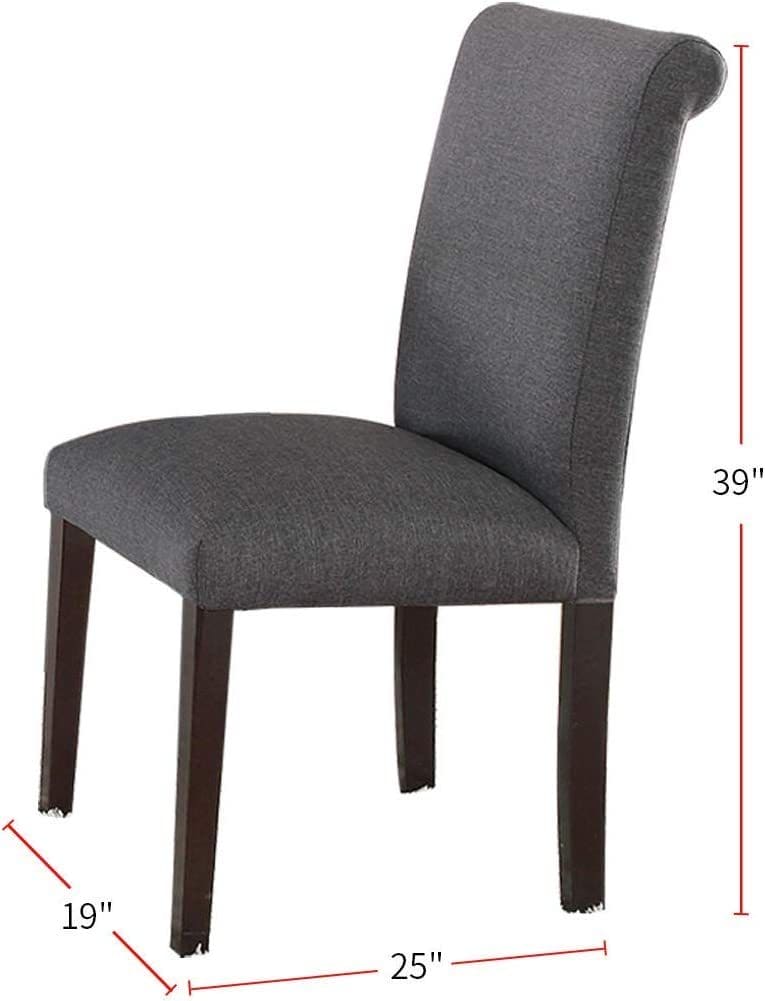 Transitional Blue Grey Polyfiber Chairs Dining Seating Set of 2 Dining chairs Plywood Birch Dining Room