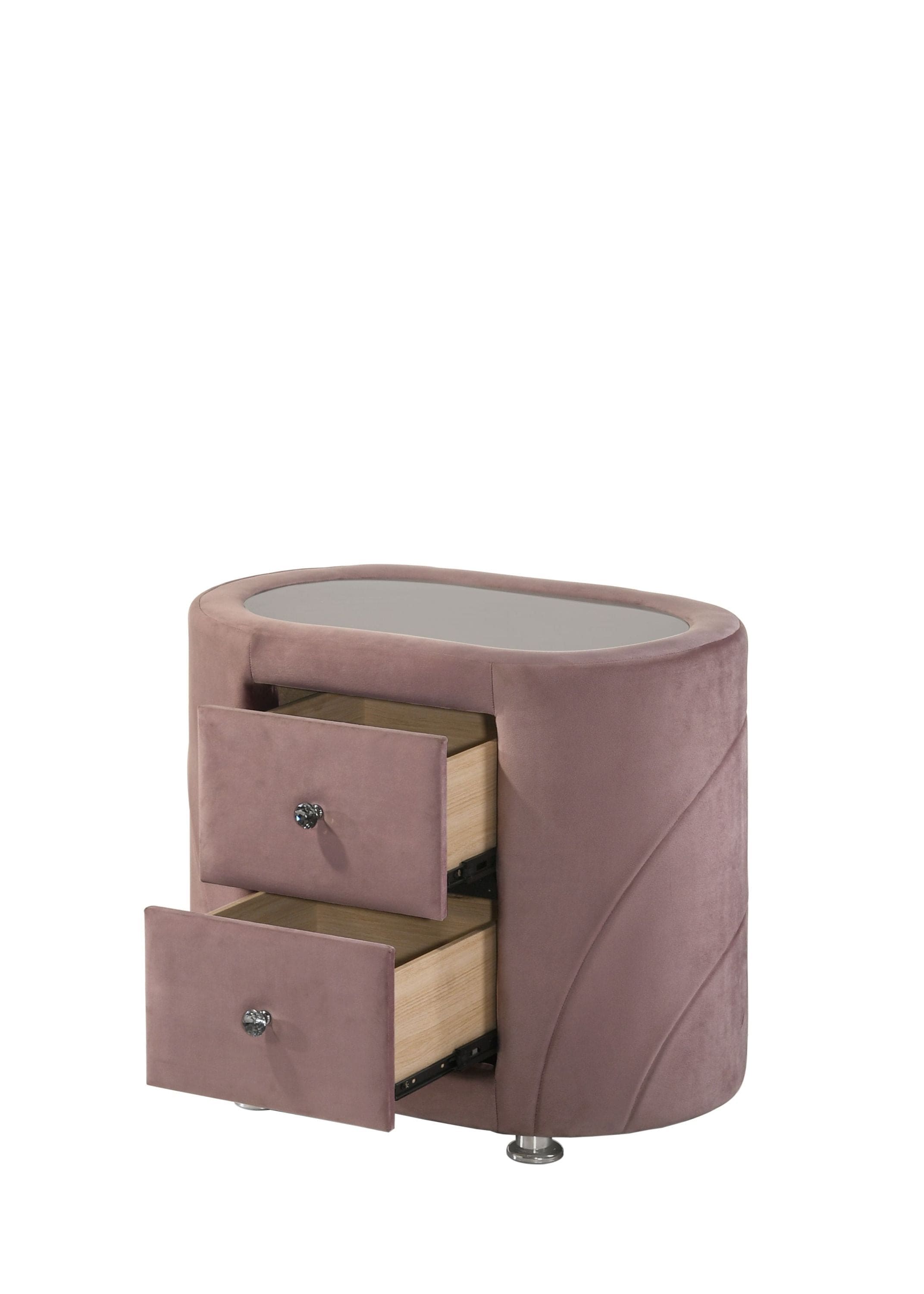 ACME Salonia Nightstand, Pink Velvet BD01184