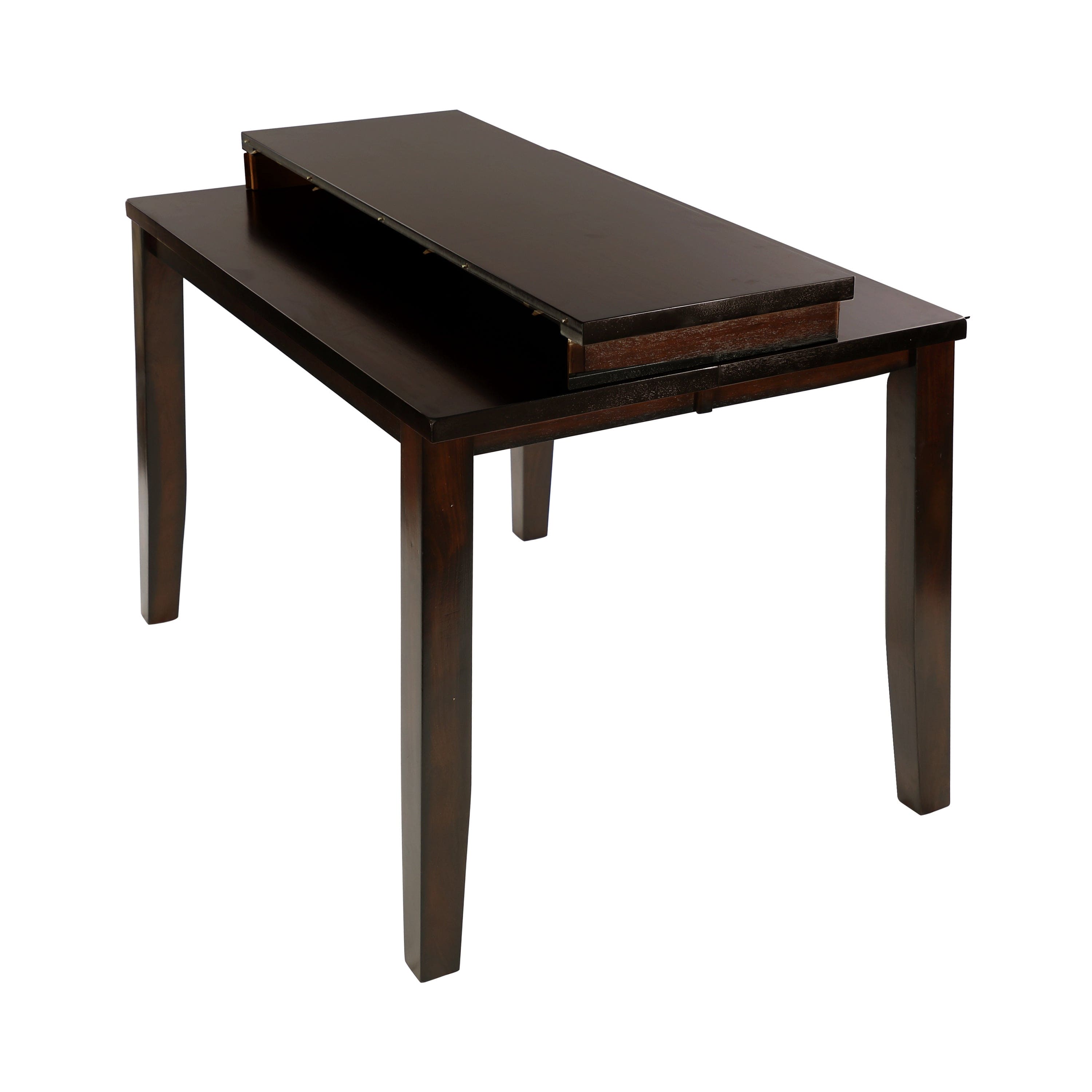 Cherry Finish Transitional 1pc Counter Height Table with Extension Leaf Mango Veneer Wood Dining Furniture