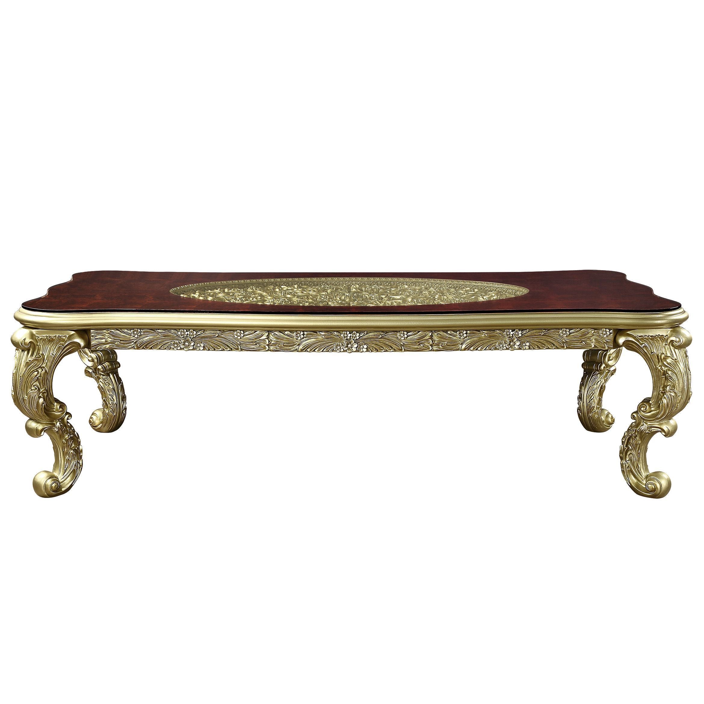 ACME Cabriole DINING TABLE Gold Finish DN01482