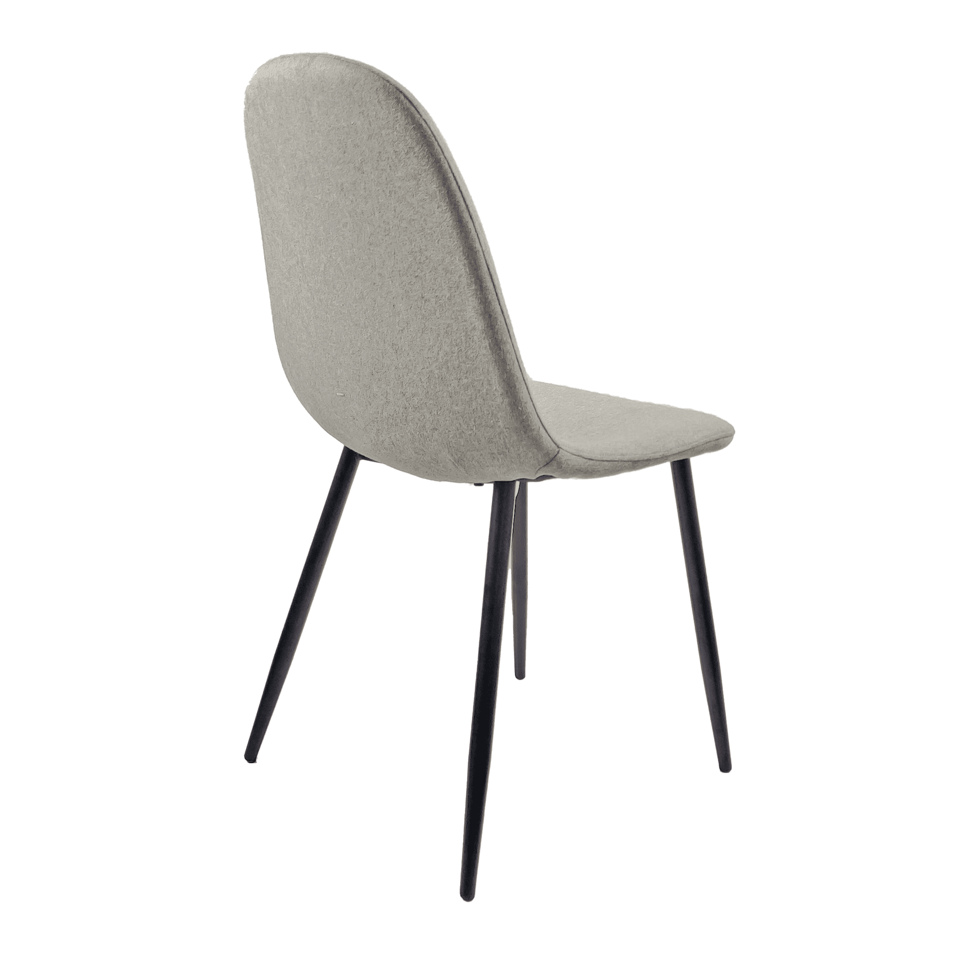 Dining Chairs Set of 4, Modern Accent Chairs with Linen Fabric Upholstered Seat, Spoon Shape Kitchen Chair with Black Metal Legs Dining Side Chairs for Dining Room Kitchen (Grey)