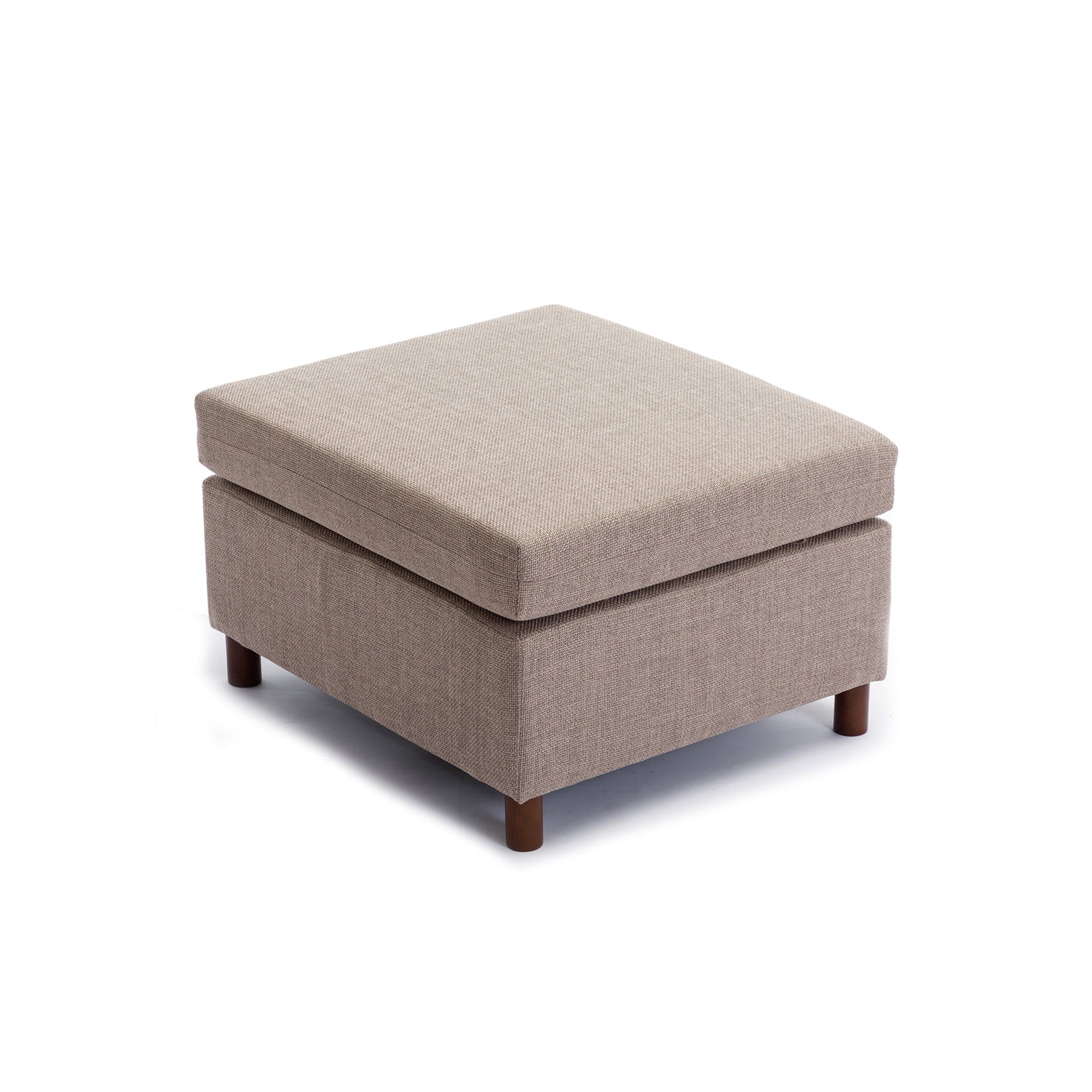 2 Seat Module Sectional Sofa Couch With 1 Ottoman for living room,Seat Cushion and Back Cushion Non-Removable and Non-Washable,Brown