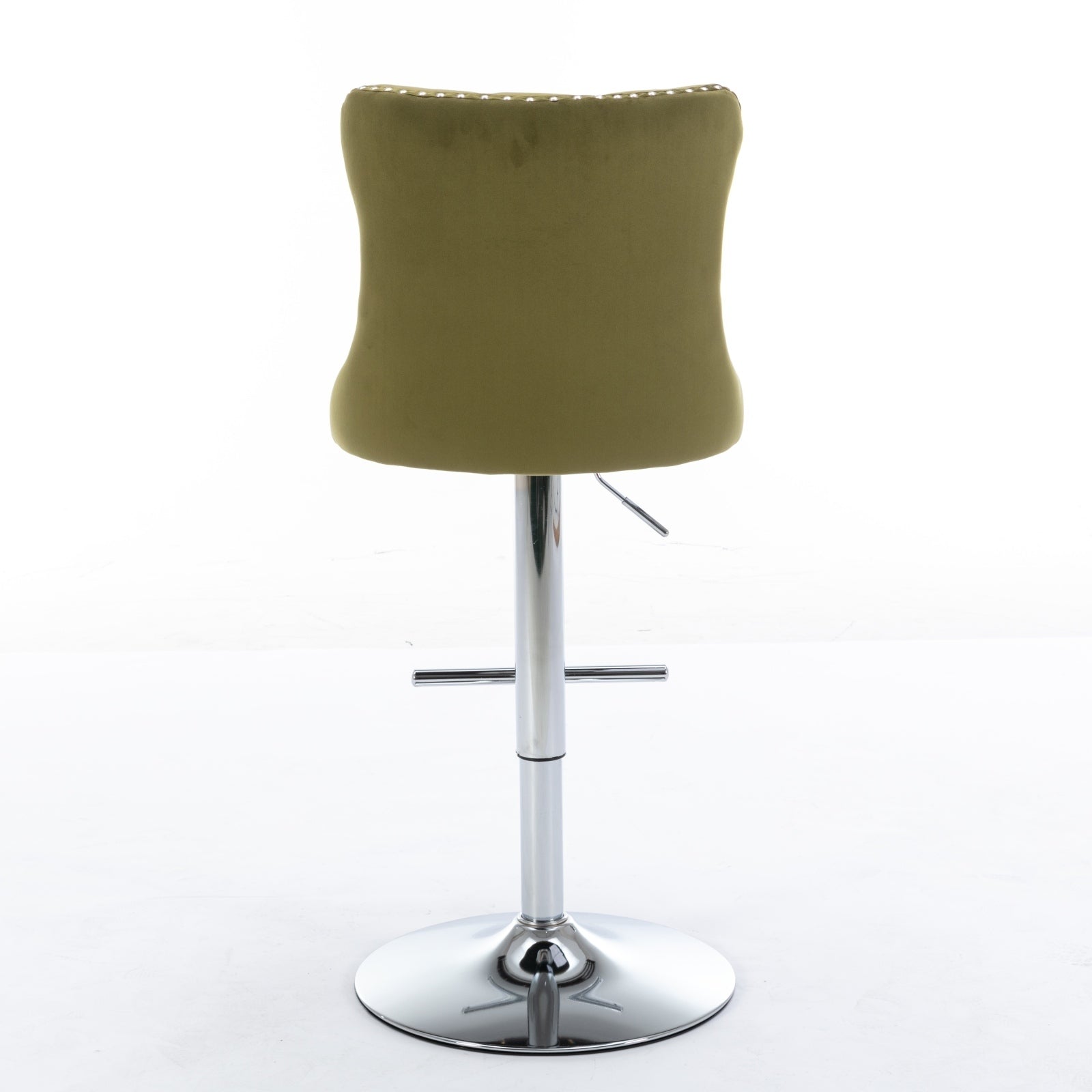 Swivel Velvet Barstools Olive-Green,Set of 2