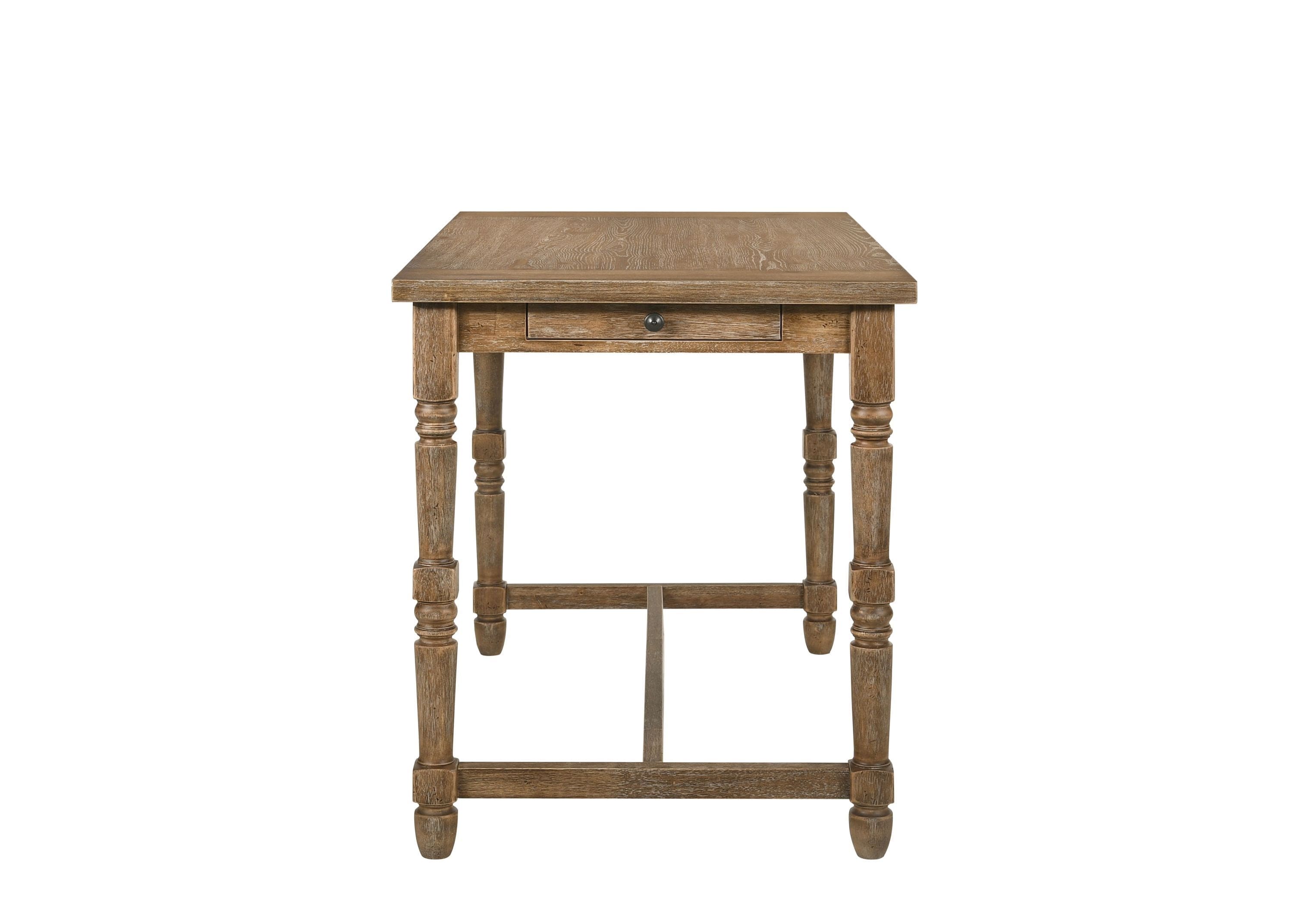 ACME Farsiris Counter Height Table, Weathered Oak Finish 77175