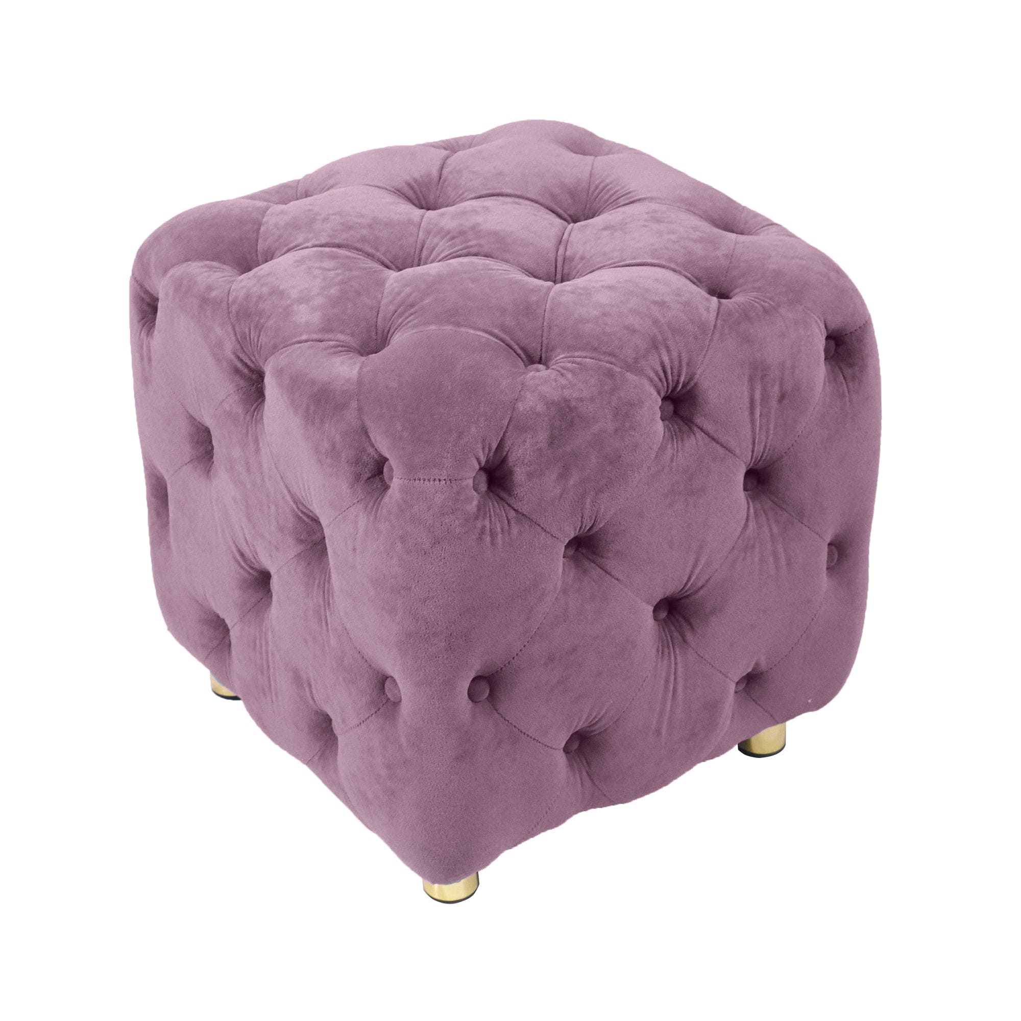 Purple Modern Velvet Upholstered Ottoman, Exquisite Small End Table, Soft Foot Stool,Dressing Makeup Chair, Comfortable Seat for Living Room, Bedroom, Entrance