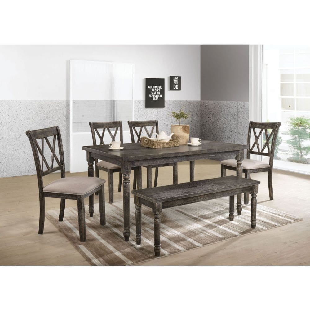 ACME Claudia II Dining Table in Weathered Gray 71880