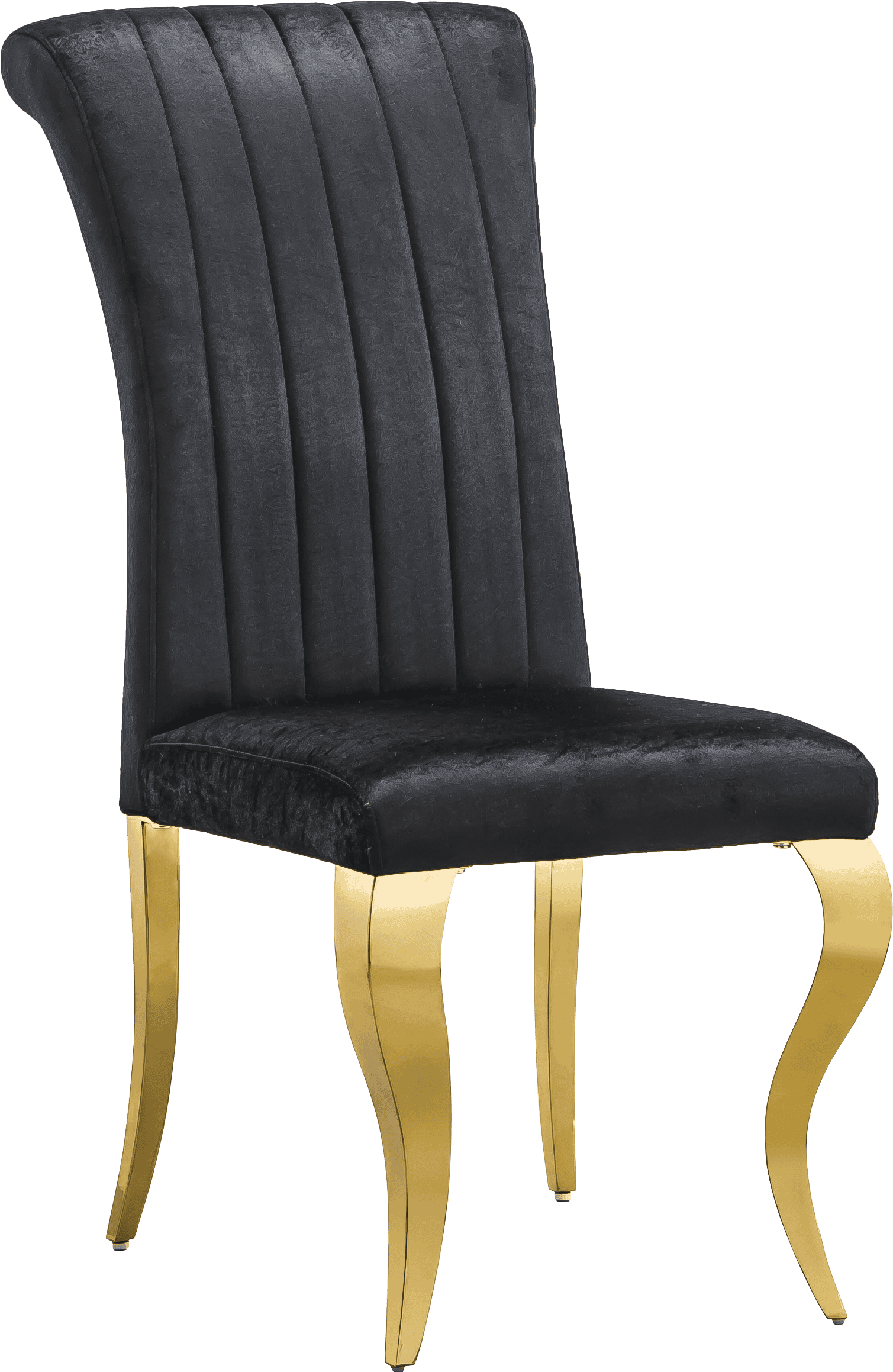 Modern Velvet Dining Chairs Set of 2, Upholstered Accent Armless Chairs with Stripe Backrest