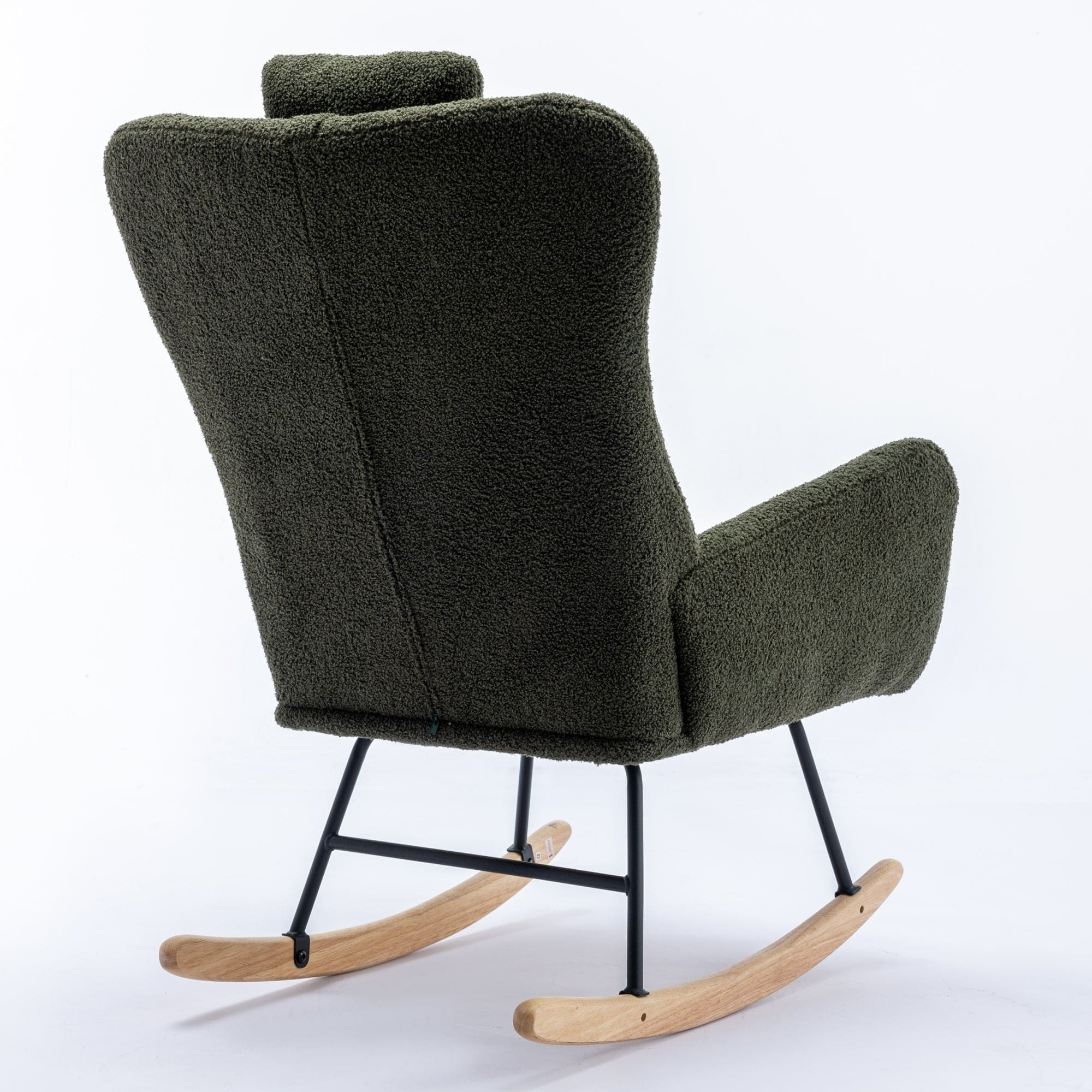 35.5 inch Rocking Chair with Pocket, (dark green)