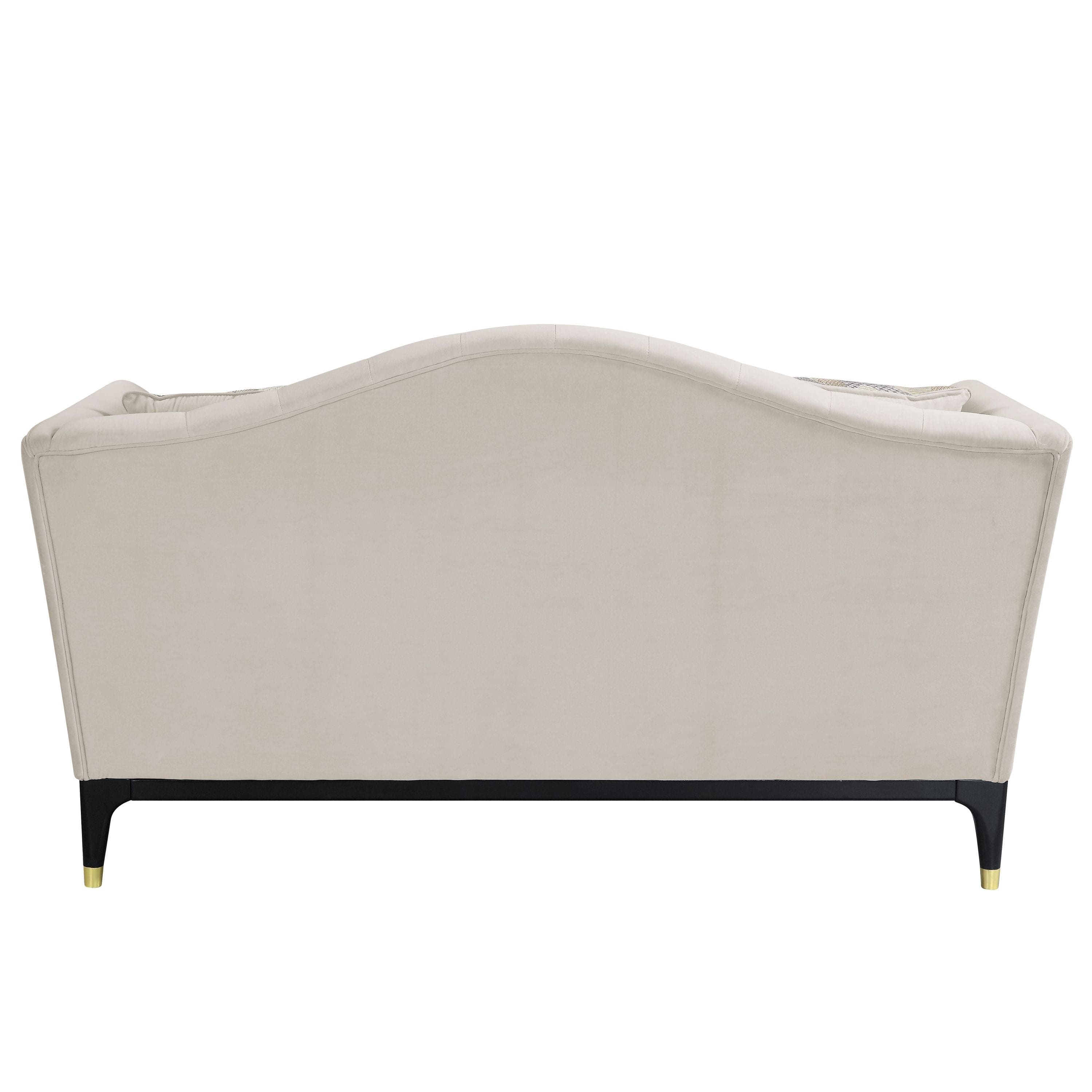 ACME Tayden Loveseat w/4 Pillows, Beige Velvet LV01156