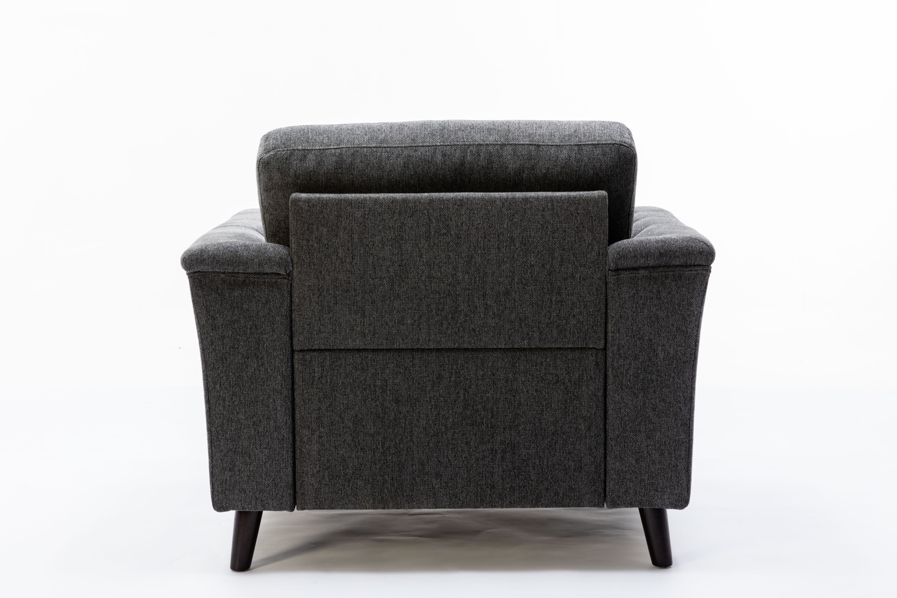 Stanton Dark Gray Linen Chair with Tufted Arms