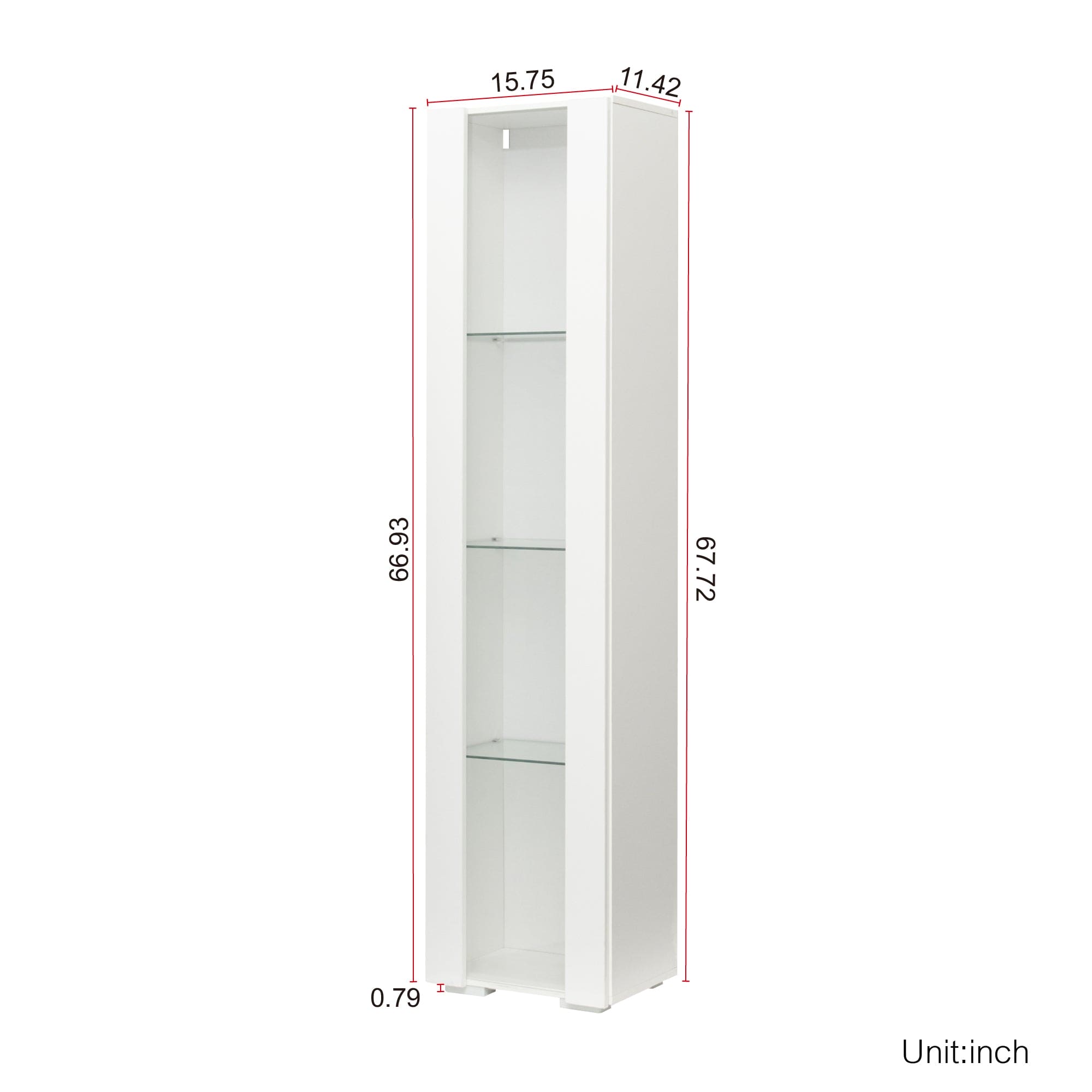 Side cabinet with aluminum strip lamp,