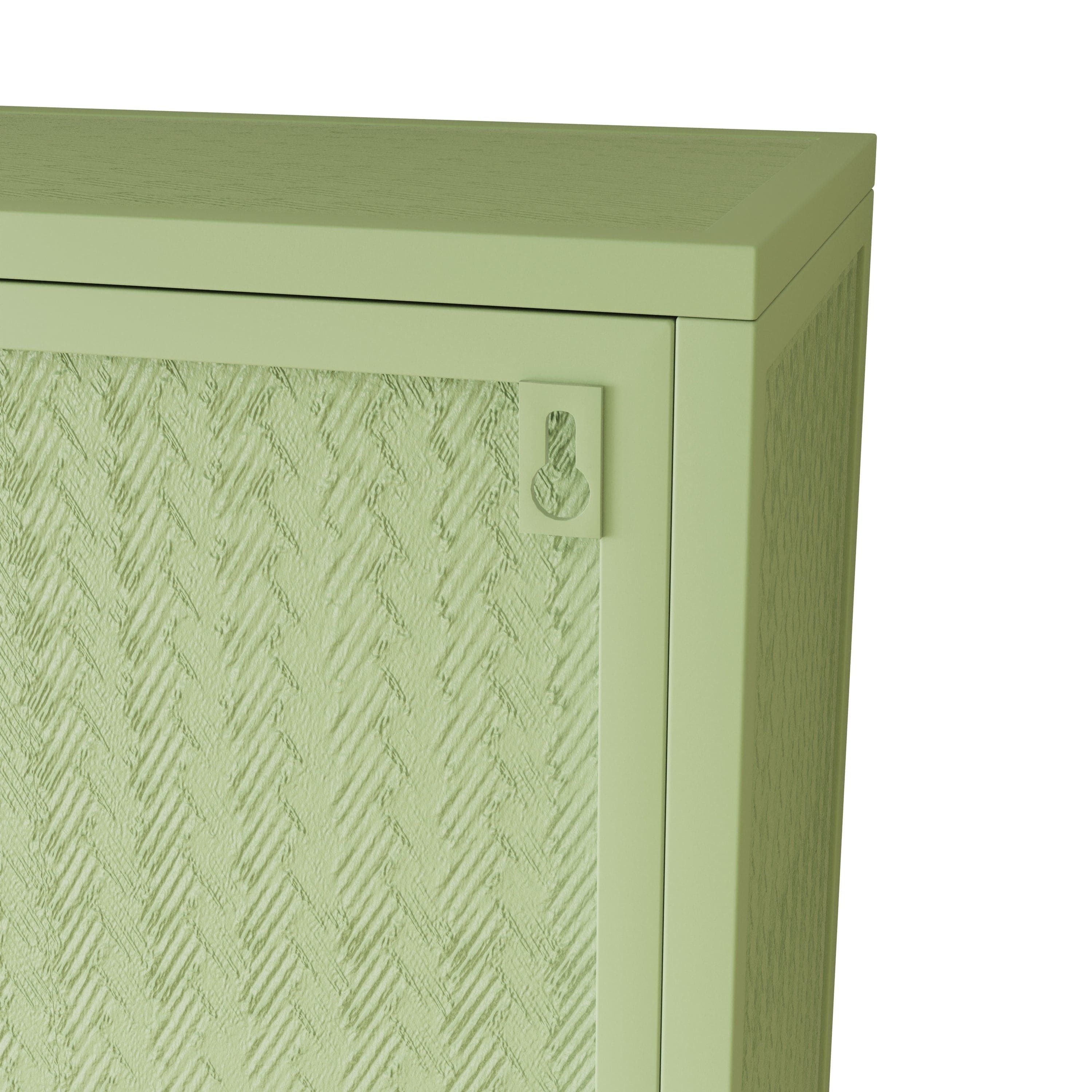 27.56"Glass Doors Modern Two-door Wall Cabinet with Featuring Three-tier Storage for Entryway Living Room Bathroom Dining Room,Wall Cabinet with Characteristic Woven Pattern,Green