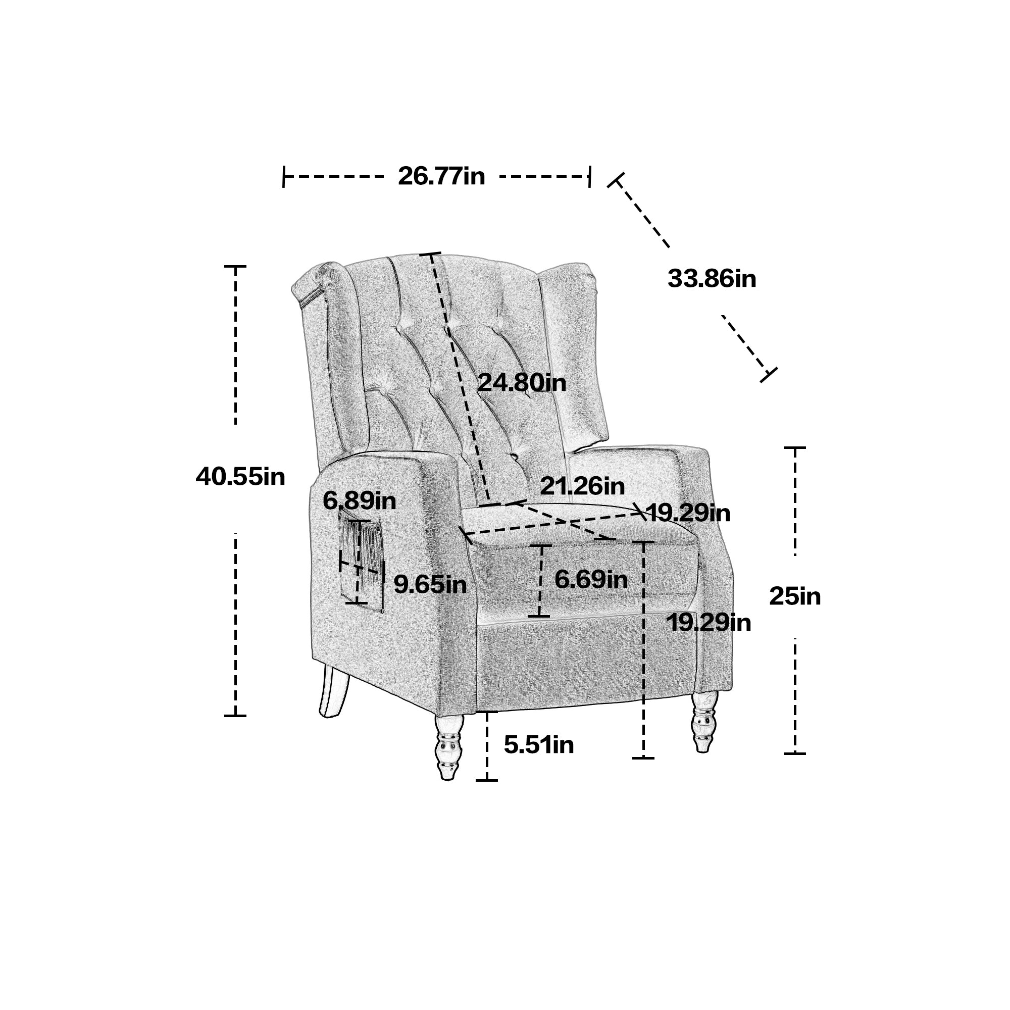 COOLMORE Modern Comfortable Upholstered leisure   chair / Recliner Chair for Living Room