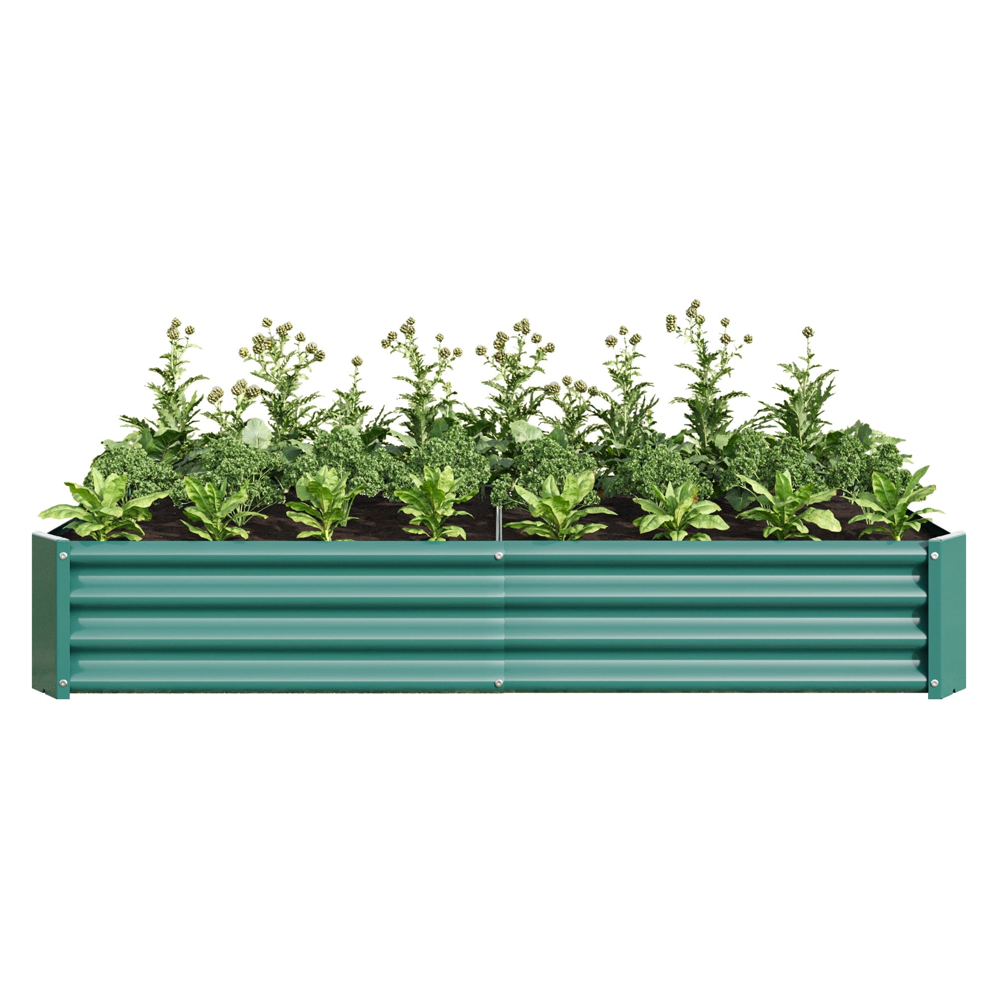 Raised Garden Bed Outdoor, 6×3×1ft , Metal Raised  Rectangle Planter Beds for Plants, Vegetables, and Flowers - Green