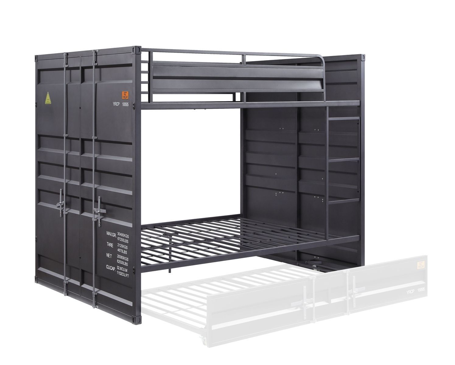 ACME Cargo Bunk Bed (Full/Full), Gunmetal (1Set/2Ctn) 37895