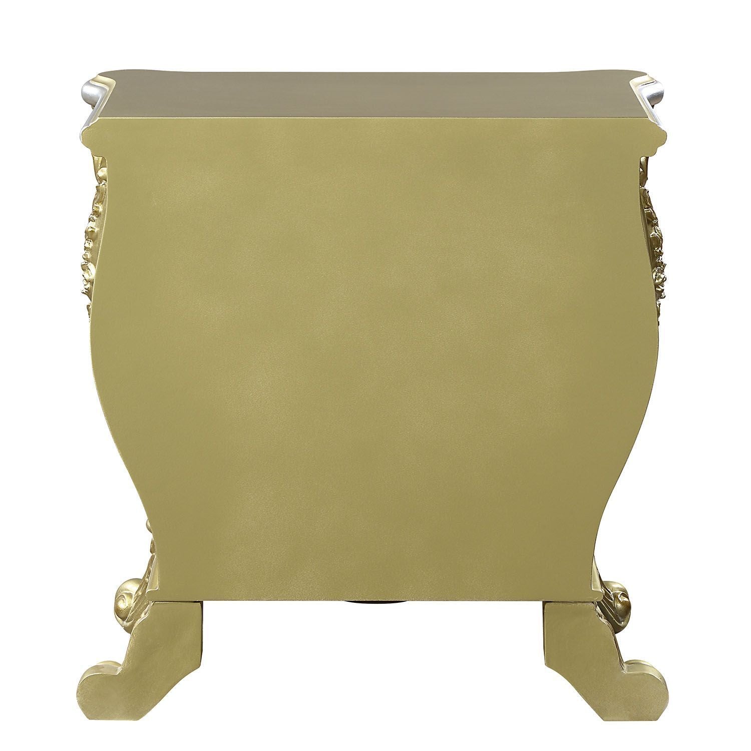 ACME Cabriole NIGHTSTAND Gold Finish BD01464