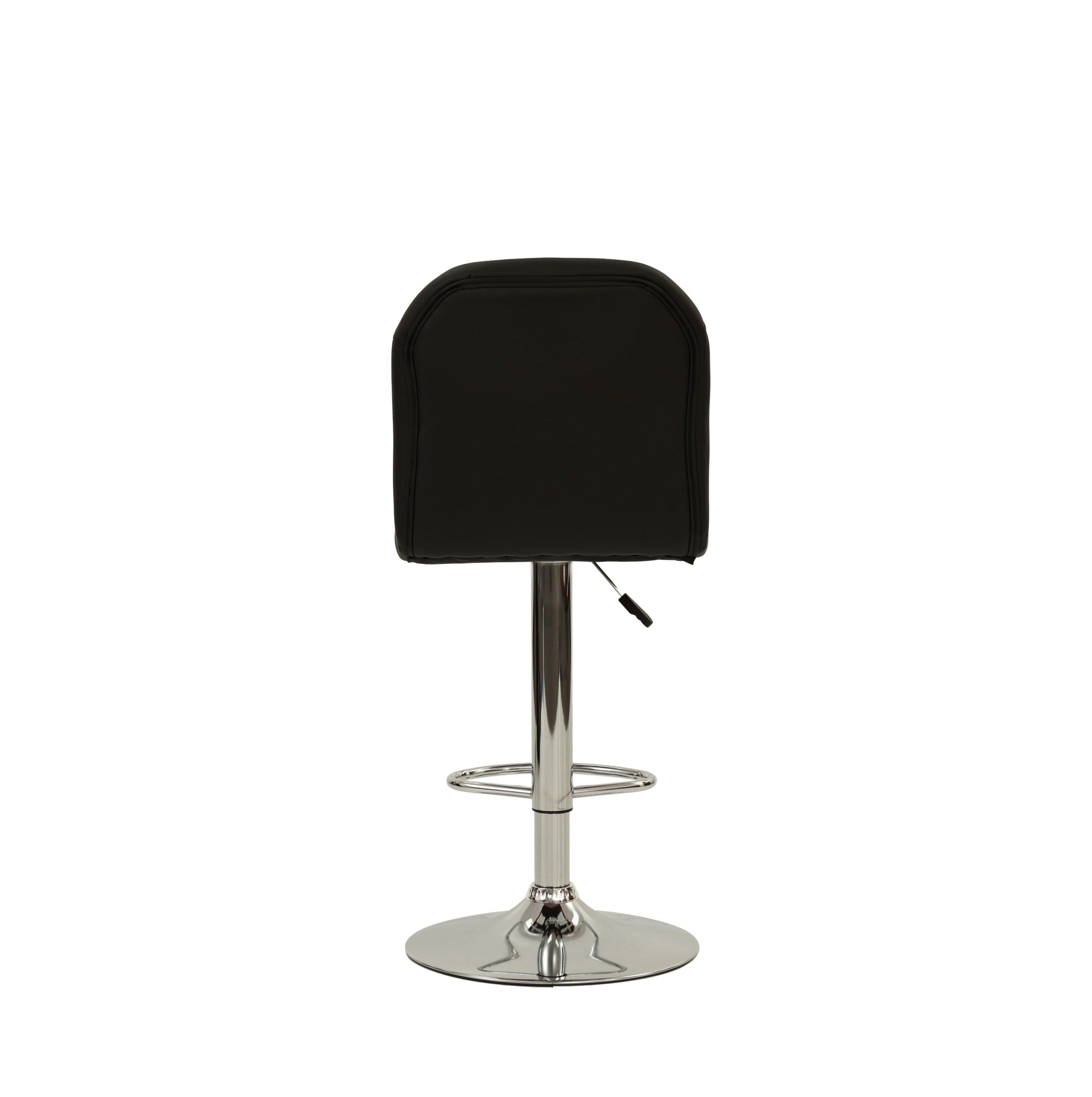 BAR STOOL in Black Faux Leather