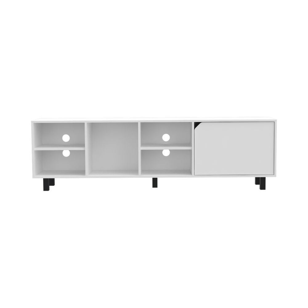 TV Stand for TV´s up 70" Estocolmo, Four Open Shelves, White Finish