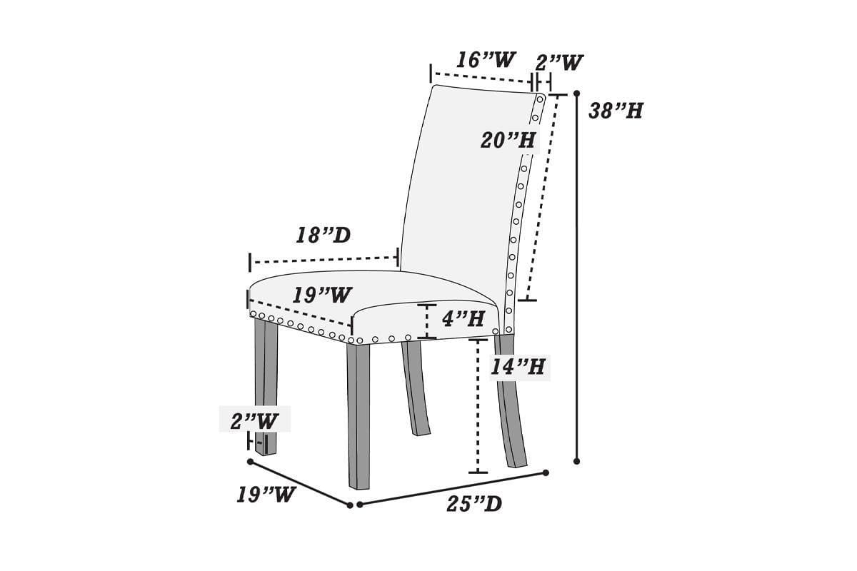 Modern Classic Dining Room Furniture Natural Wooden Rectangle Top Dining Table 6x Side Chairs Gray Fabric Nail heads Trim and Storage Shelve 7pc Dining Set