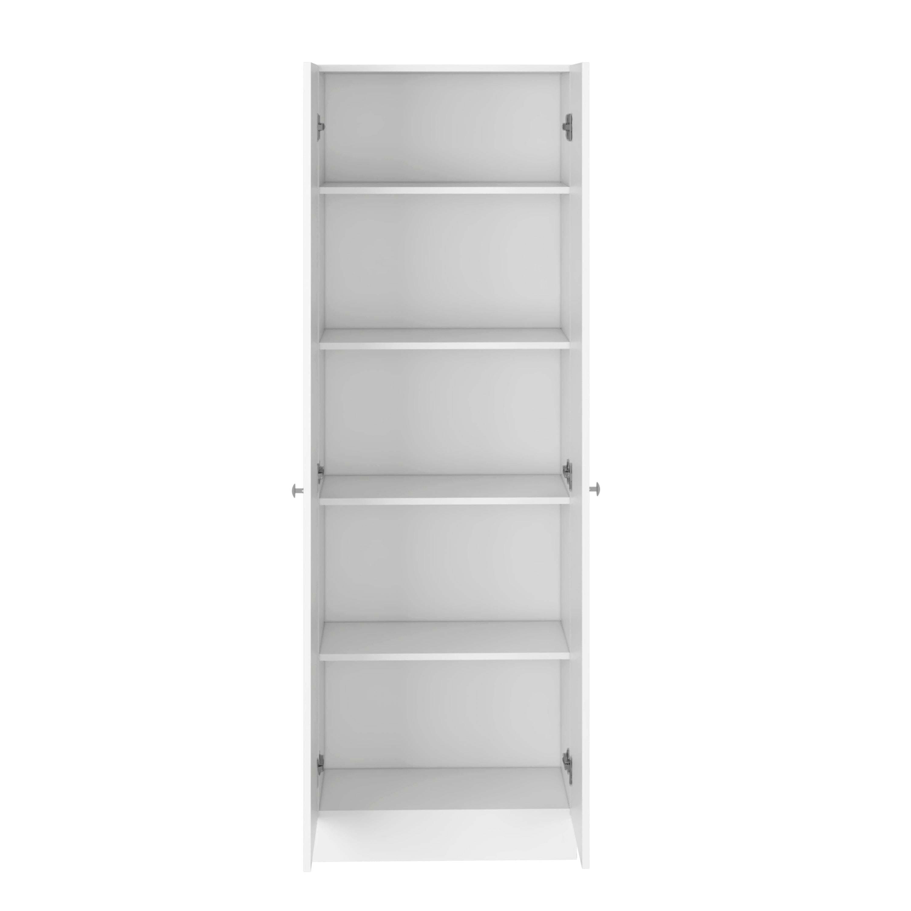 DEPOT E-SHOP Dakari Multistorage Double Door Cabinet, Five Shelves, White