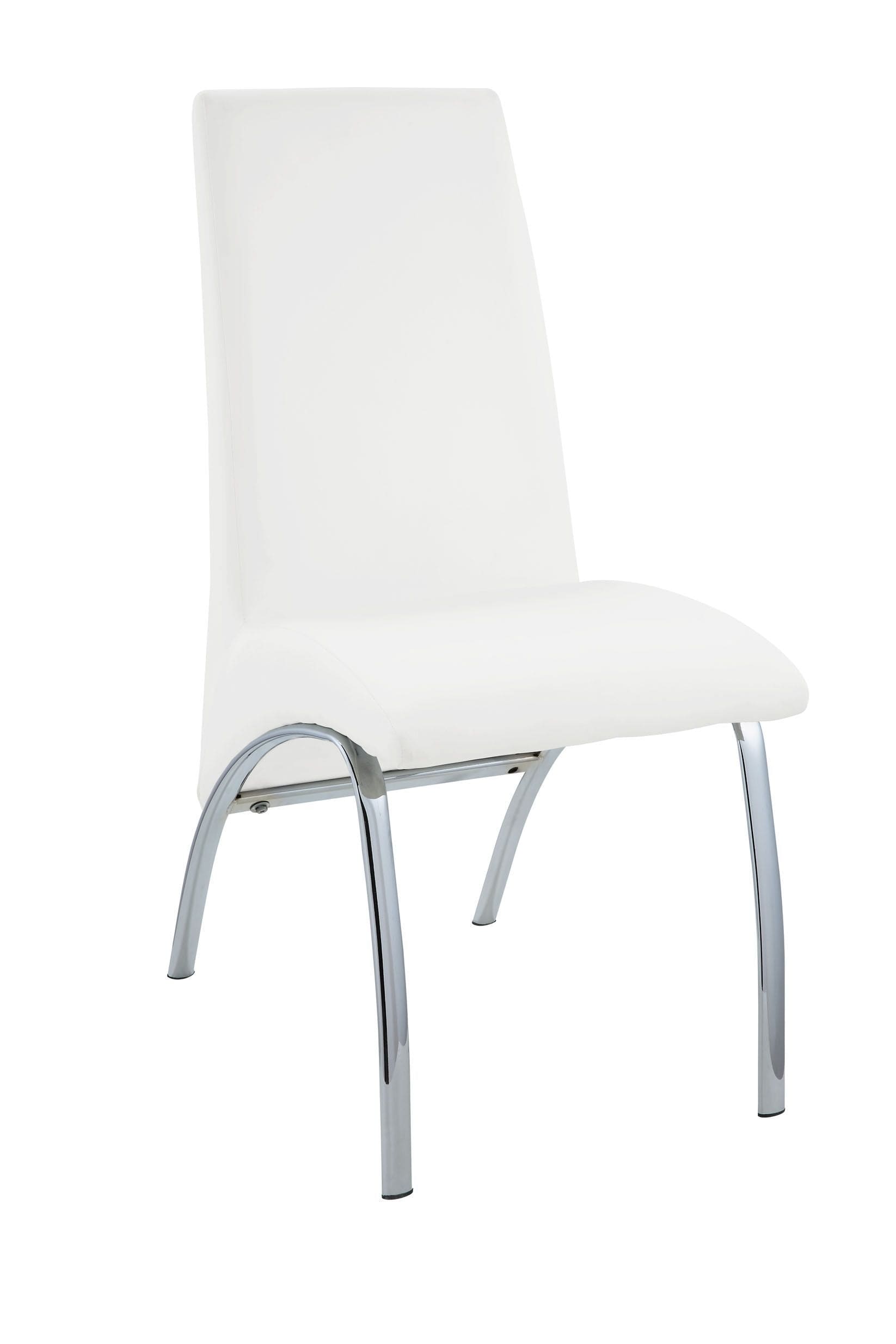 ACME Pervis Side Chair (Set-2) in White PU & Chrome 71107