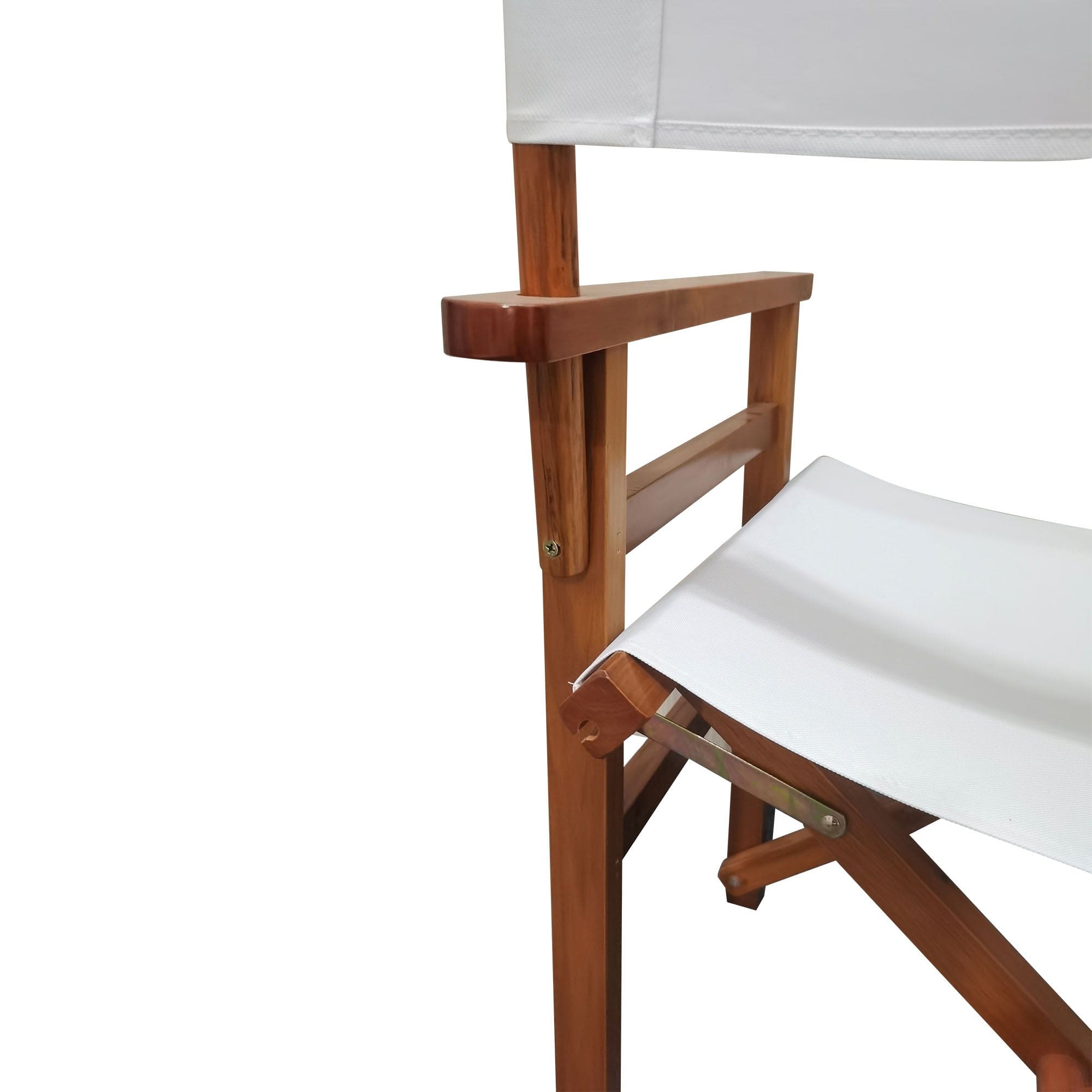 Folding Chair Wooden Director Chair Canvas Folding Chair  Folding Chair  2pcs/set   populus + Canvas (Color : White)