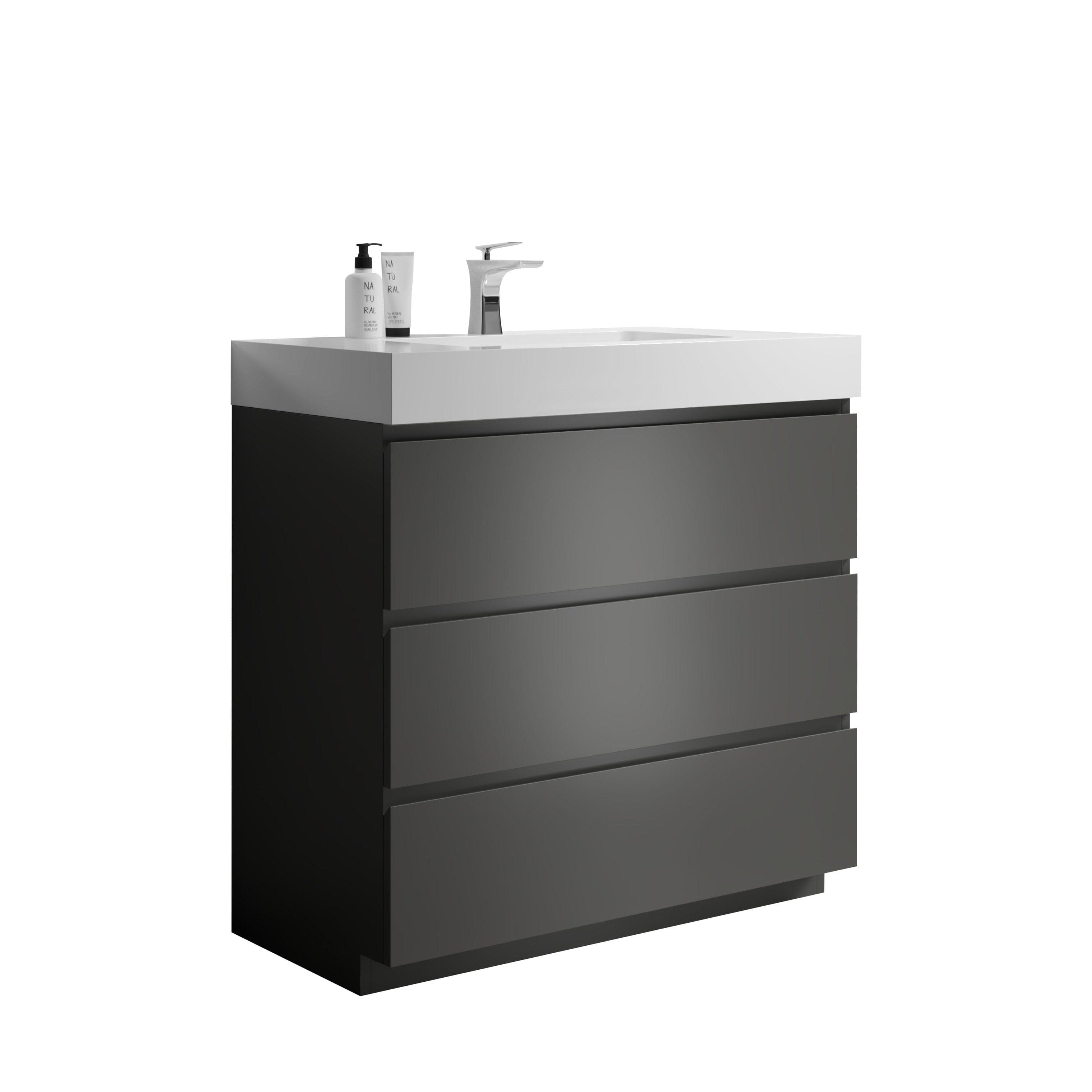 Alice 36" Gray Bathroom Vanity with Sink