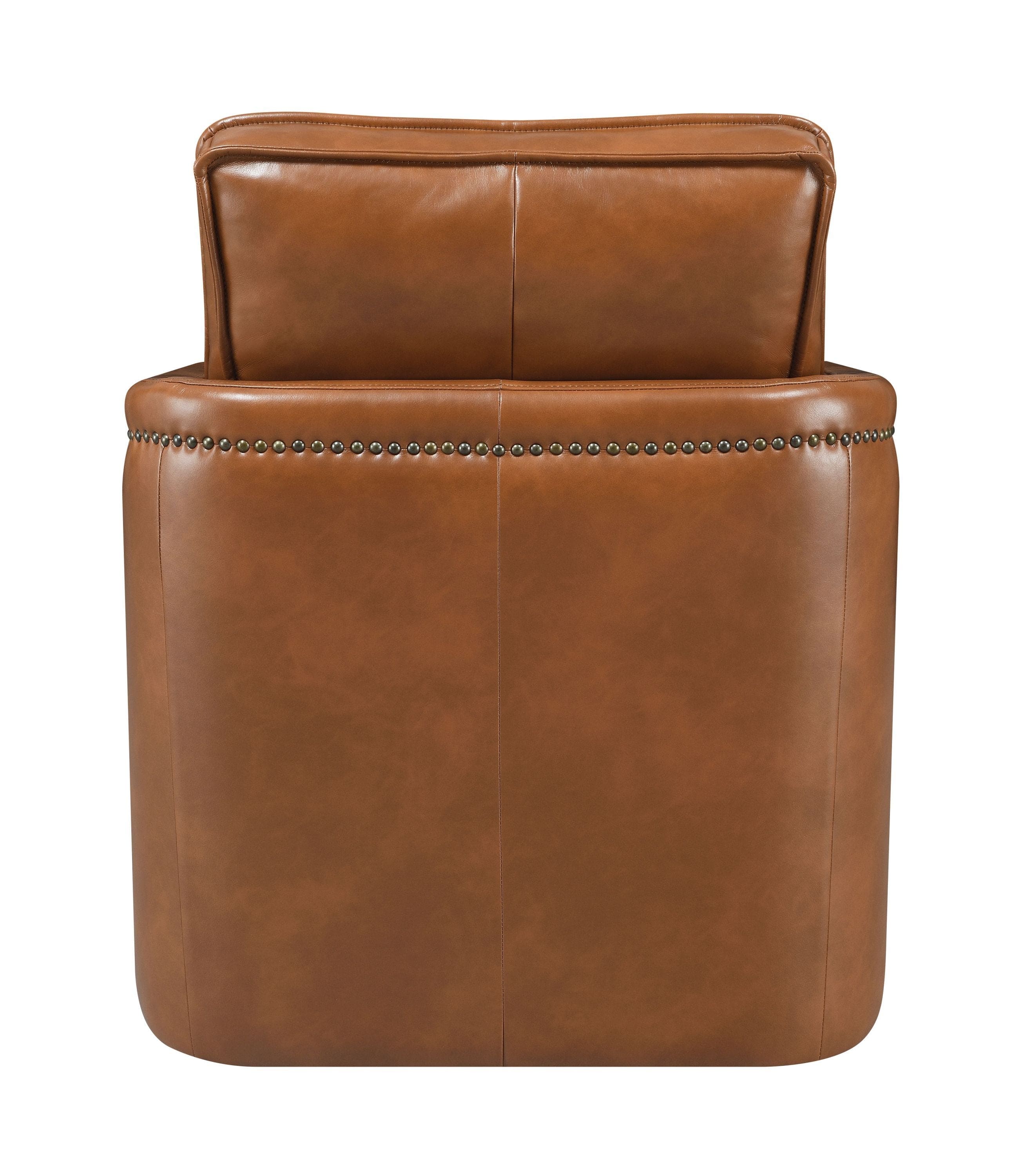 ACME Rocha Accent Chair w/Swivel, Brown Leather Aire AC01886