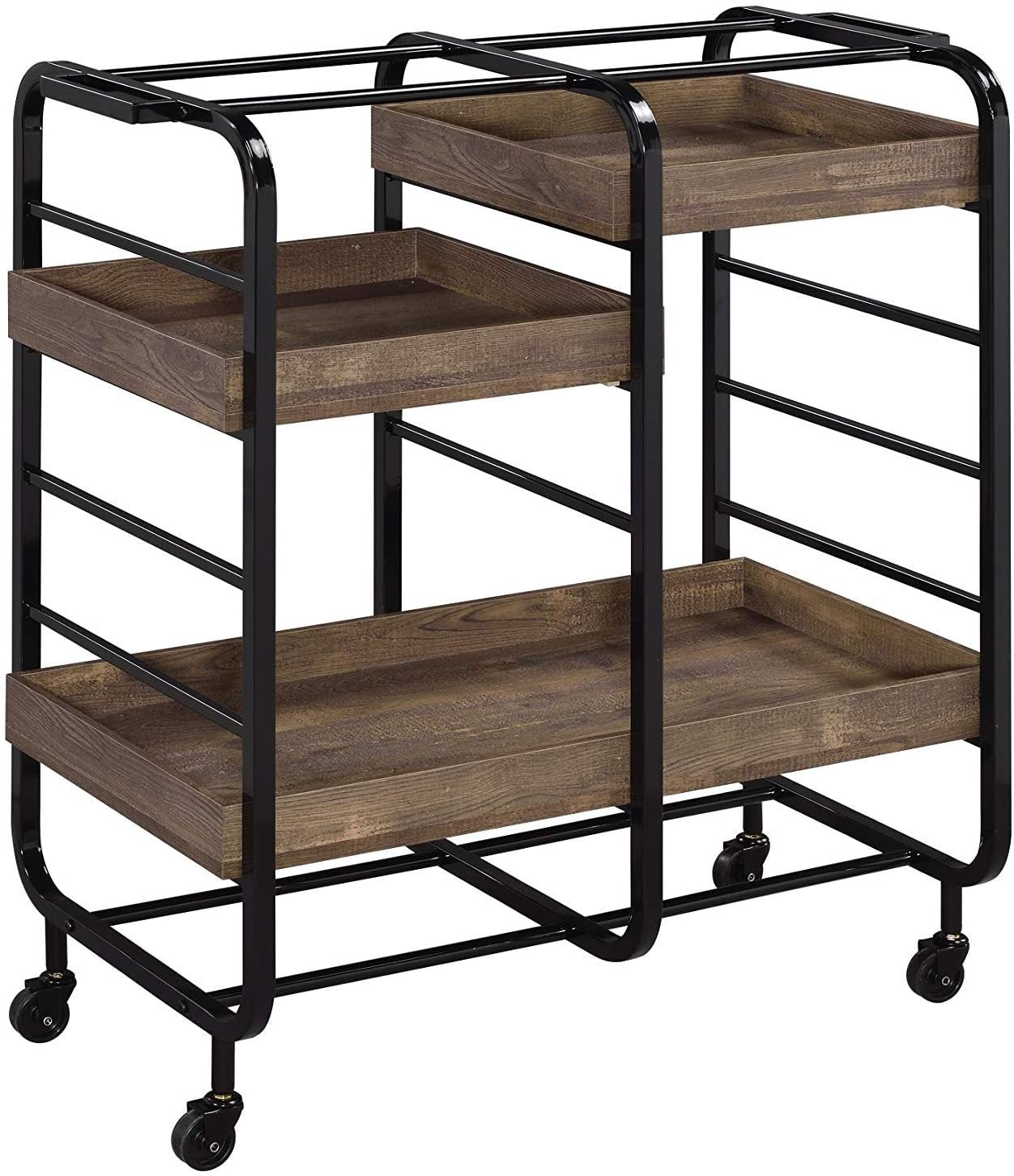 ACME Vorrik Serving Cart, Black & Walnut 98410