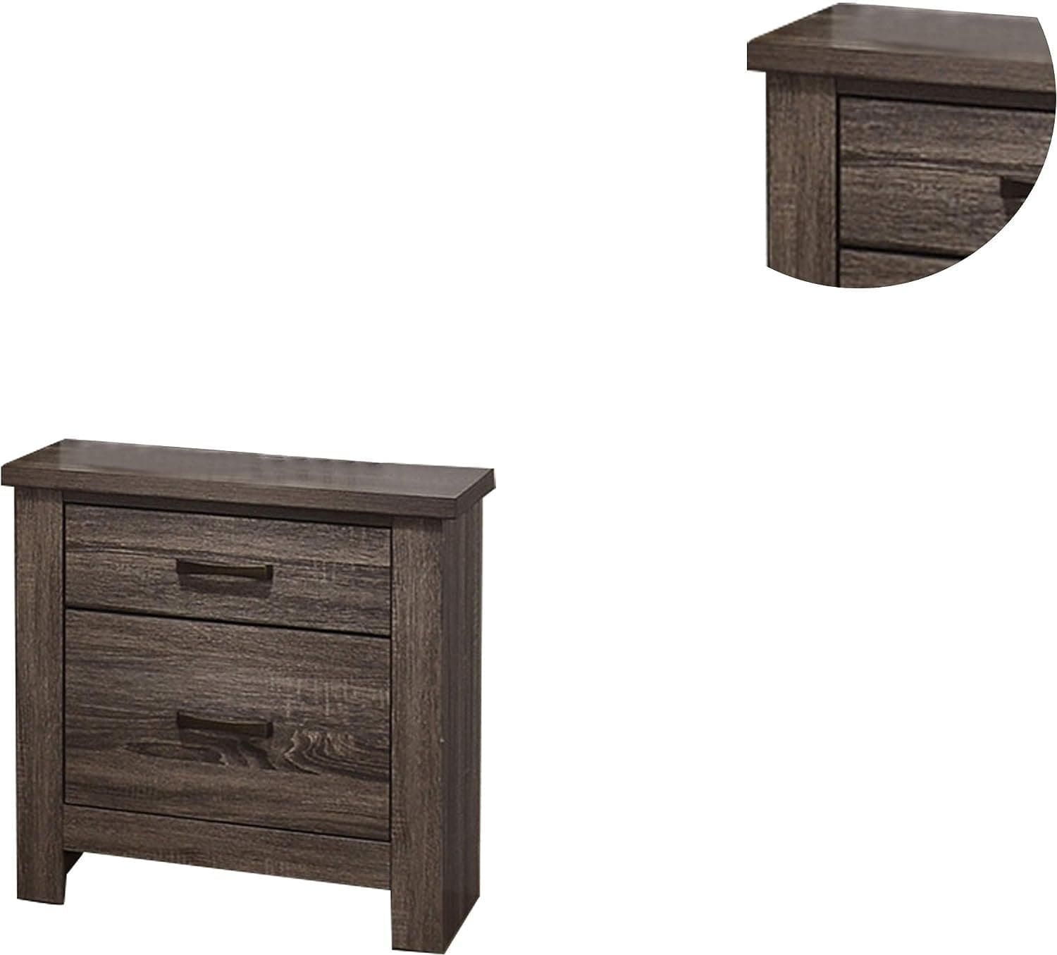 Natural Finish Striking Wooden Nightstand Bedside Table 2x Drawers Storage bedroom Furniture