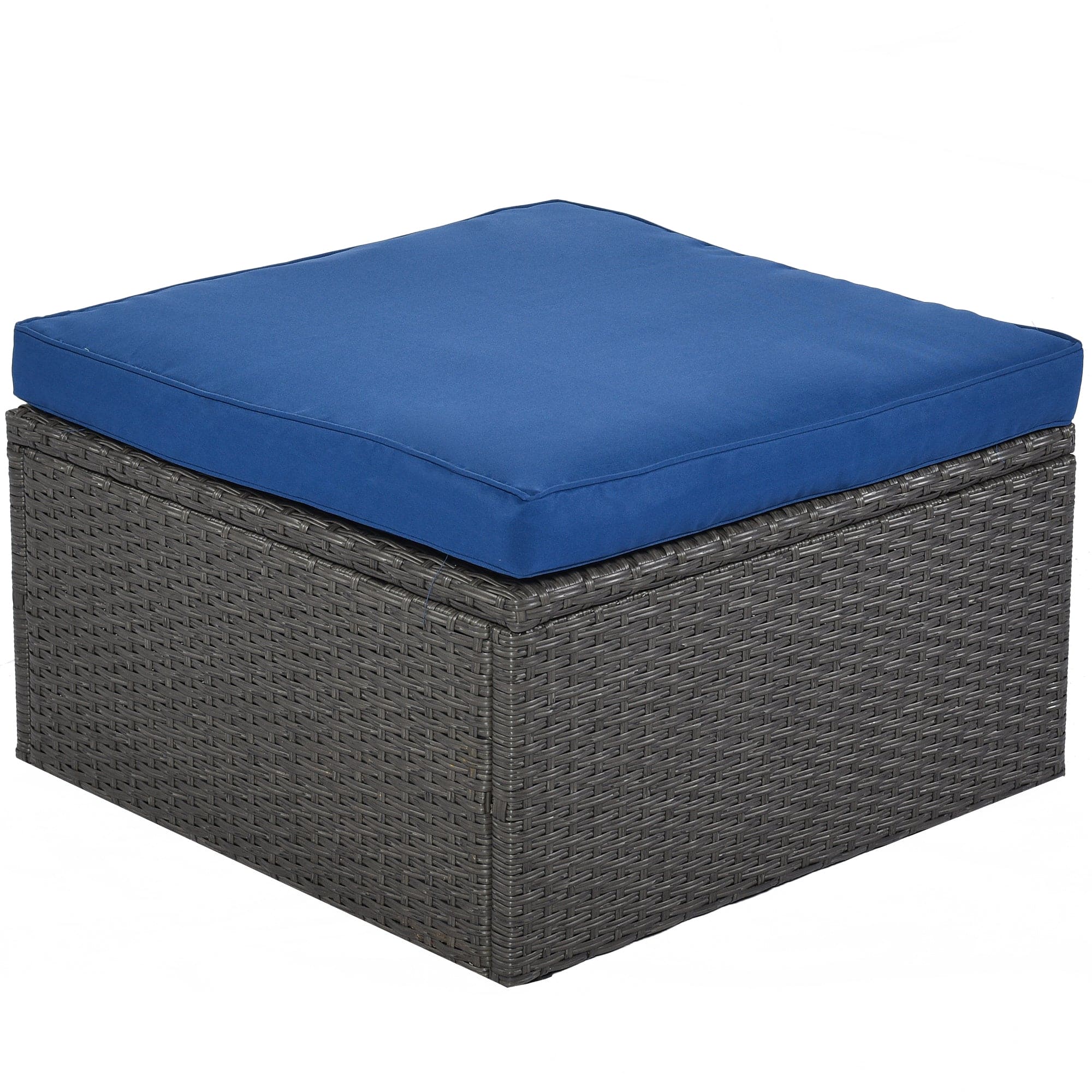 U_Style Outdoor Patio Rectangle Daybed with Retractable Canopy,  Wicker Furniture Sectional Seating with Washable Cushions, Backyard, Porch(As same as WY000263AAE)