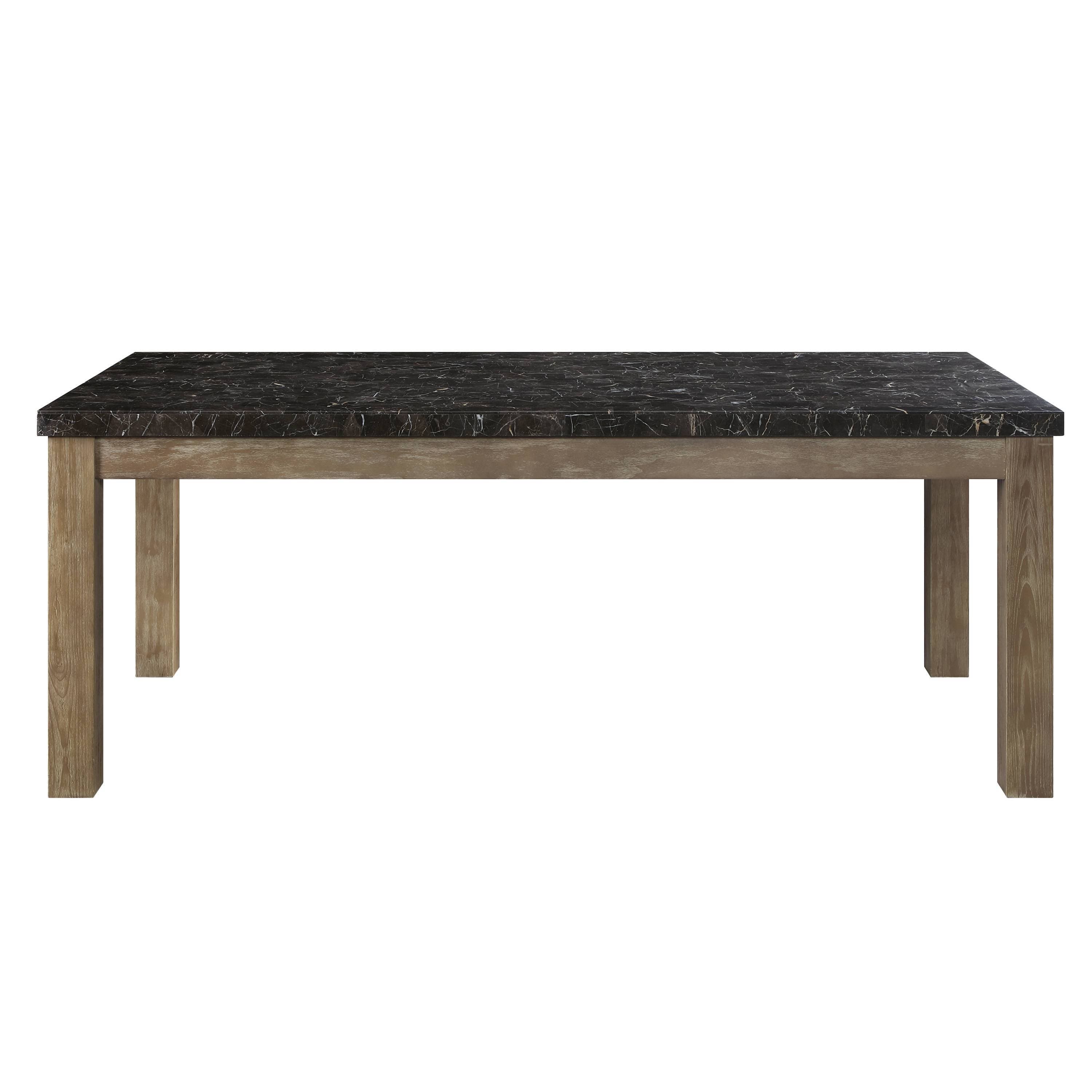 ACME Charnell Dining Table  in Marble & Oak Finish DN00553