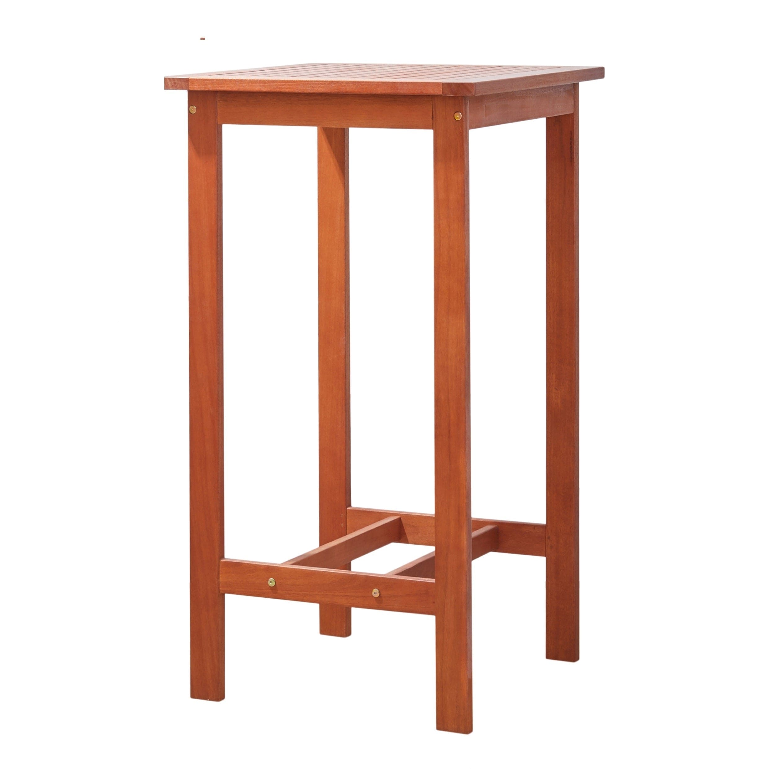 Emilio Reddish Brown Tropical Wood Bar Table