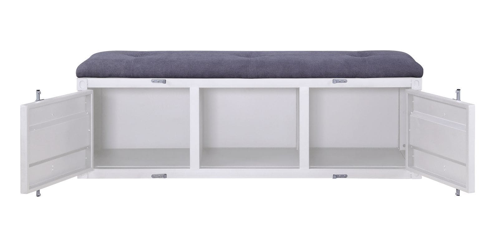 ACME Cargo Bench (Storage), Gray Fabric & White 35912