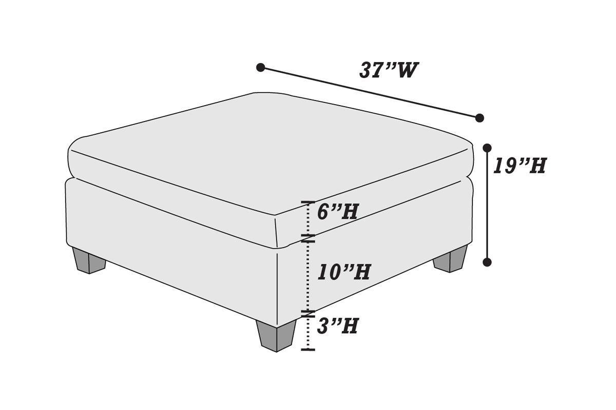 Living Room Furniture Grey Chenille Modular Sectional 6pc Set Corner L-Sectional Modern Couch 2x Corner Wedge 2x Armless Chairs and 2x Ottomans Plywood