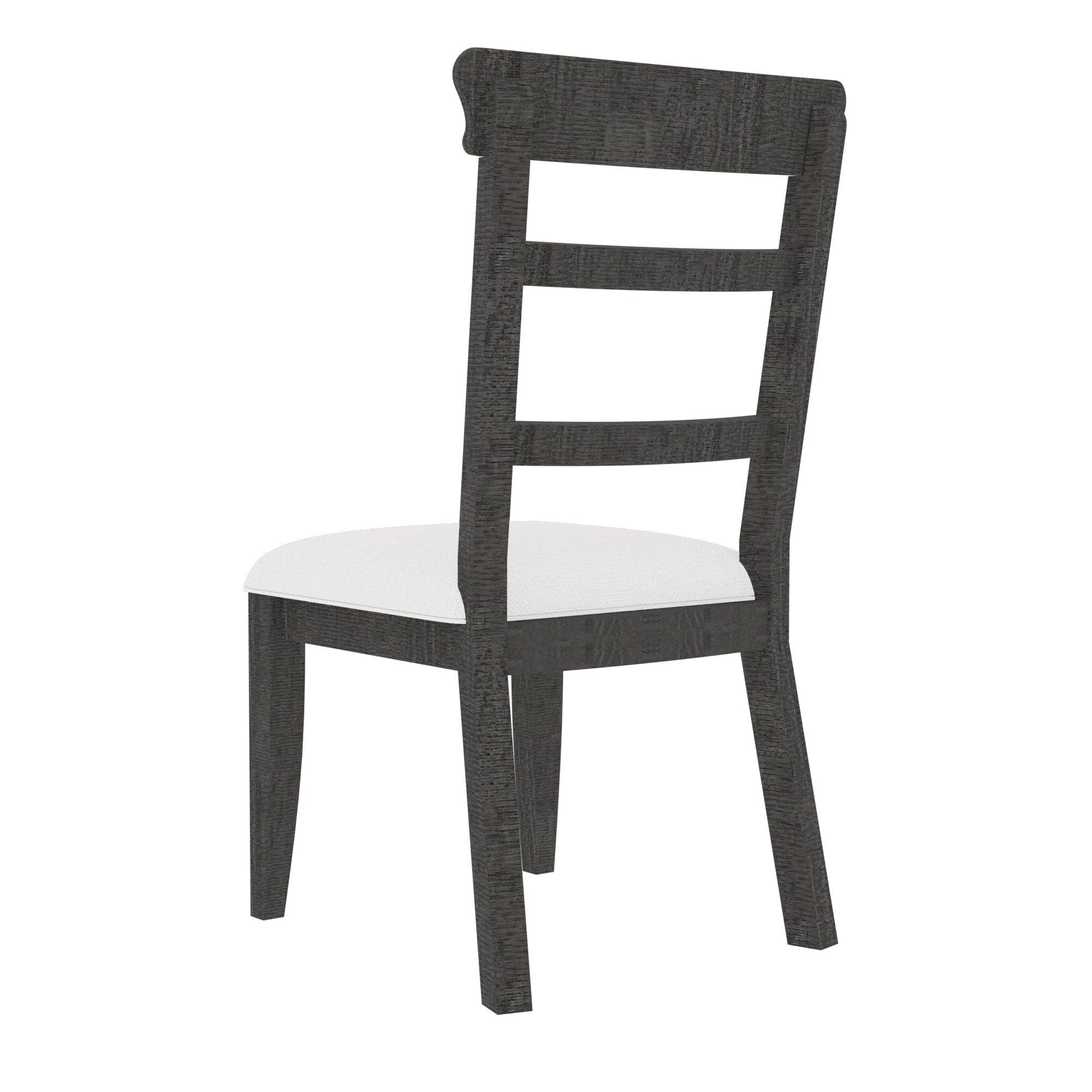 Dining Chair(19.1*24*37.4inch) Set of 2,Upholstered Cushion Seat Wooden Ladder Back Side Chairs Dark Gray