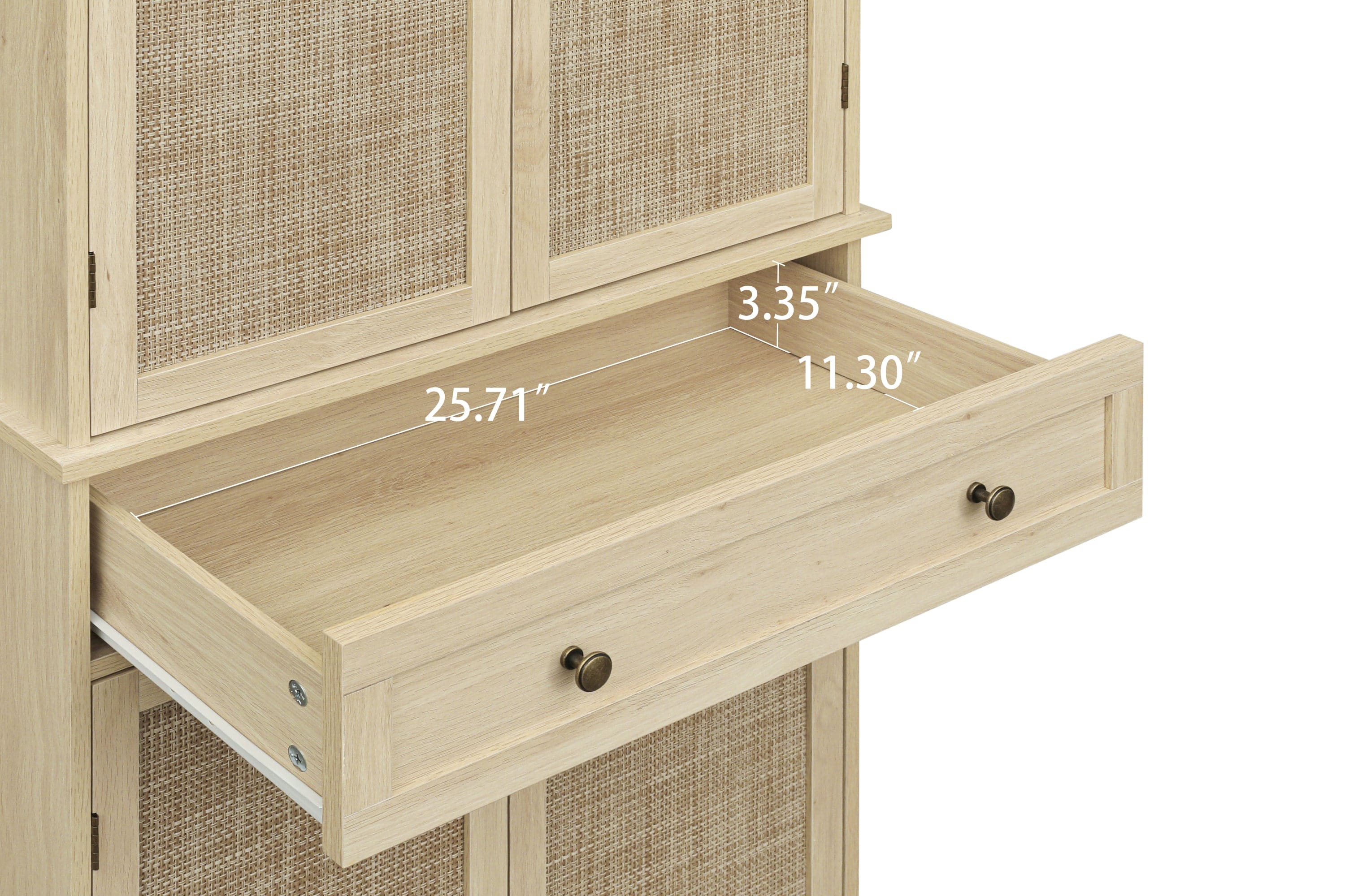 4 Door Cabinet with 1 Drawer, with 4 Adjustable Inner Shelves, Storage Cabinet