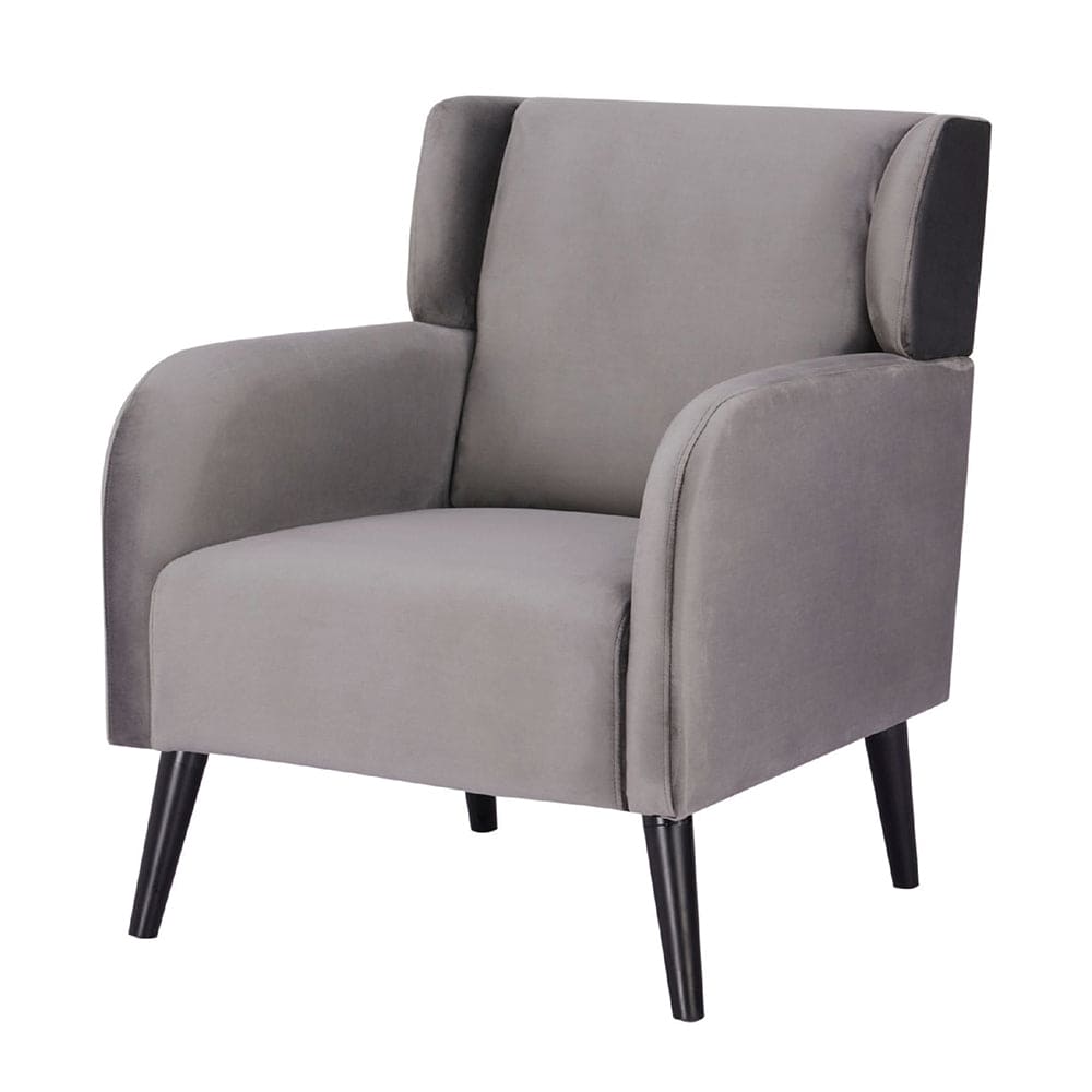 Gray Accent Chair, Fabric Upholstered Comfy Reading Armchair for Living Room, Bedroom Single Seat Sofa Chair, 27" x 31" x 33"