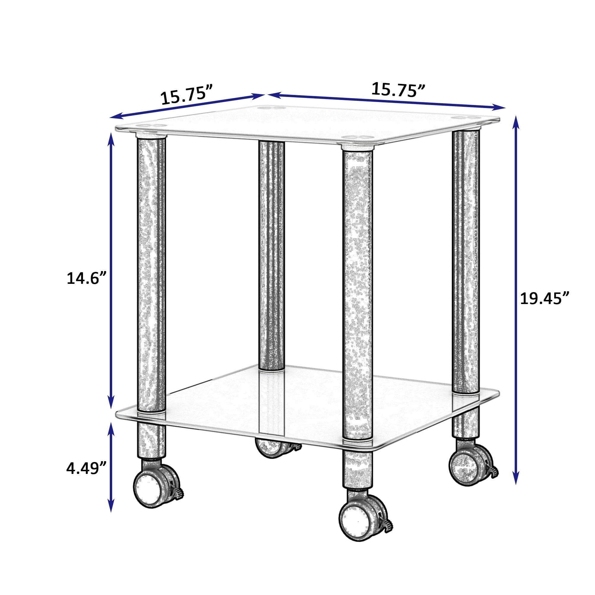 1-Piece White+Black Side Table , 2-Tier Space End Table ,Modern Night Stand, Sofa table, Side Table with Storage Shelve