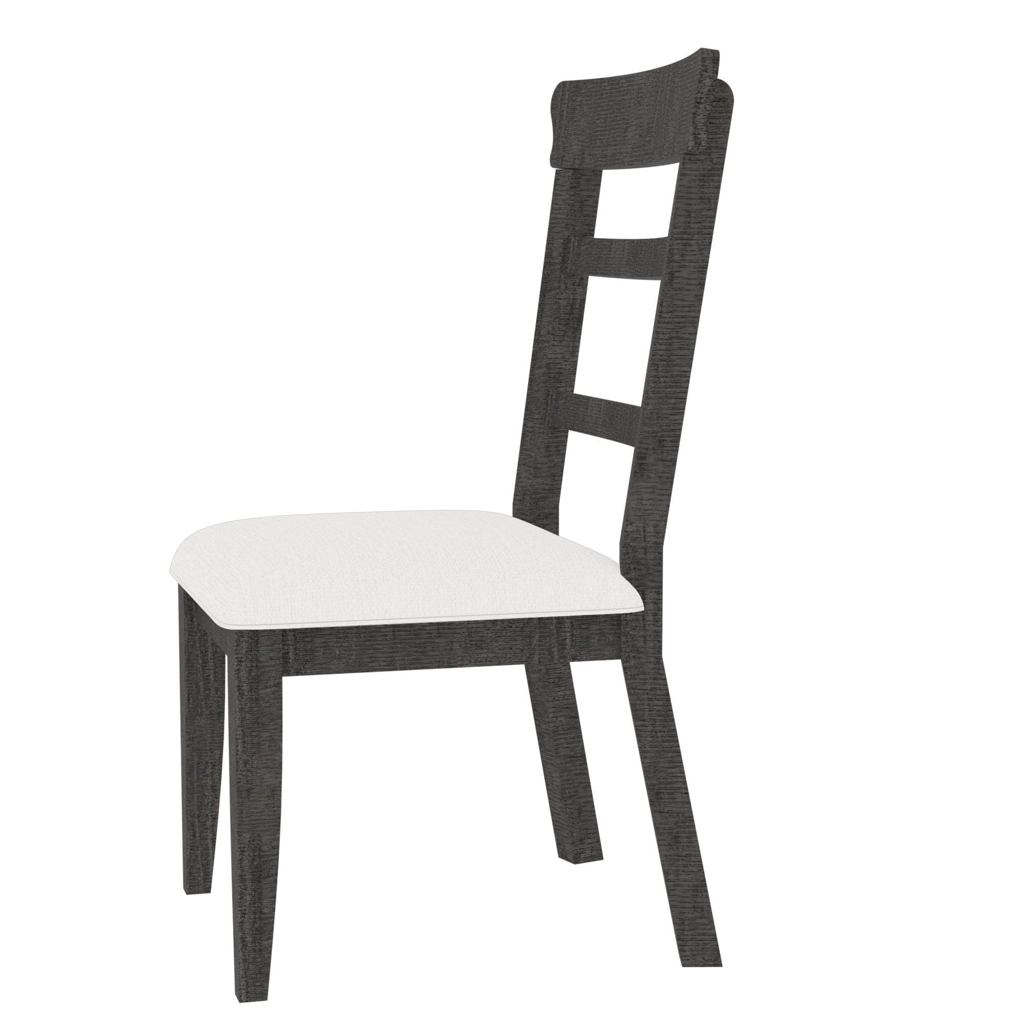 Dining Chair(19.1*24*37.4inch) Set of 2,Upholstered Cushion Seat Wooden Ladder Back Side Chairs Dark Gray