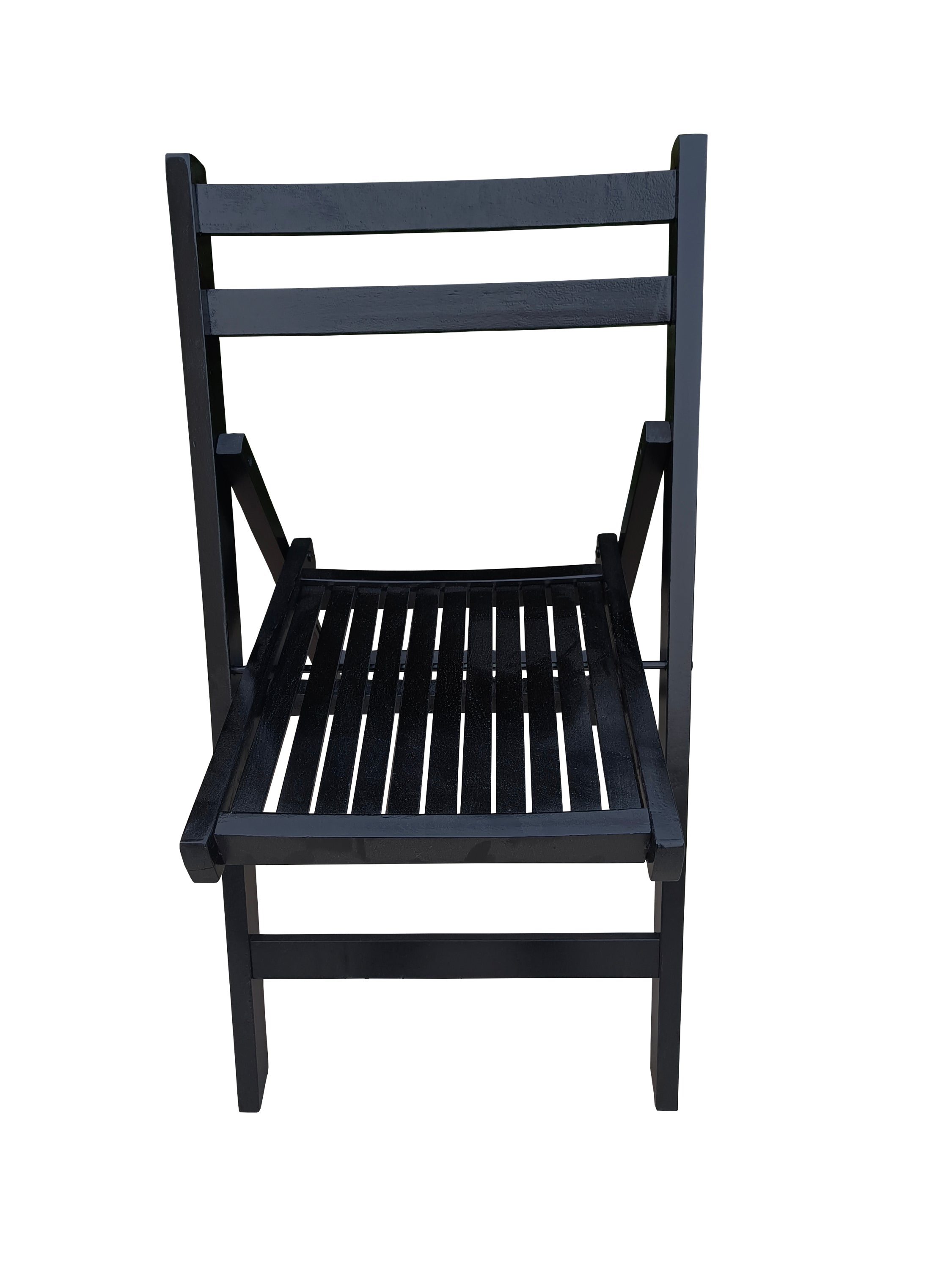 Furniture Slatted Wood Folding Special Event Chair - black, Set of 4, FOLDING CHAIR, FOLDABLE STYLE