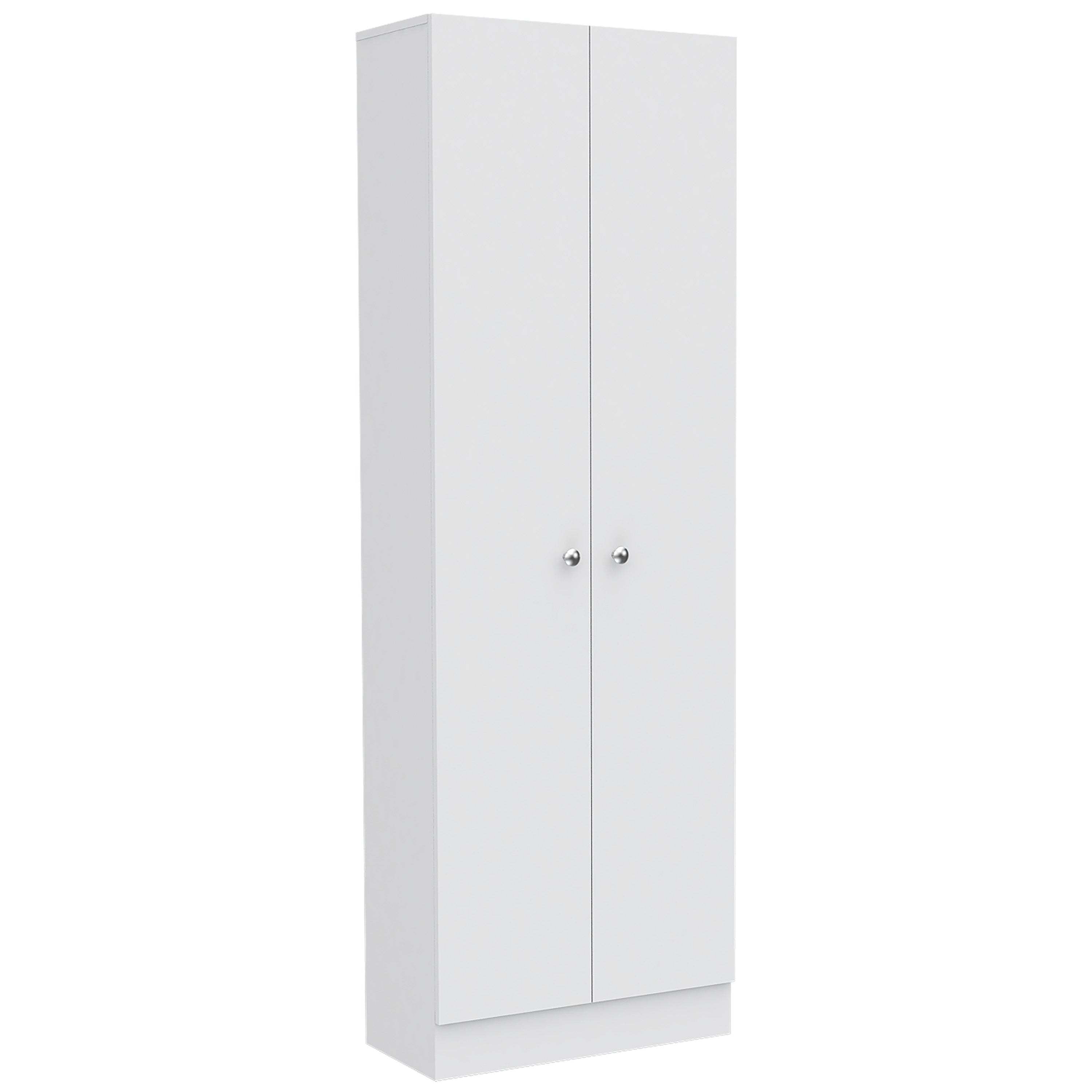 DEPOT E-SHOP Dakari Multistorage Double Door Cabinet, Five Shelves, White