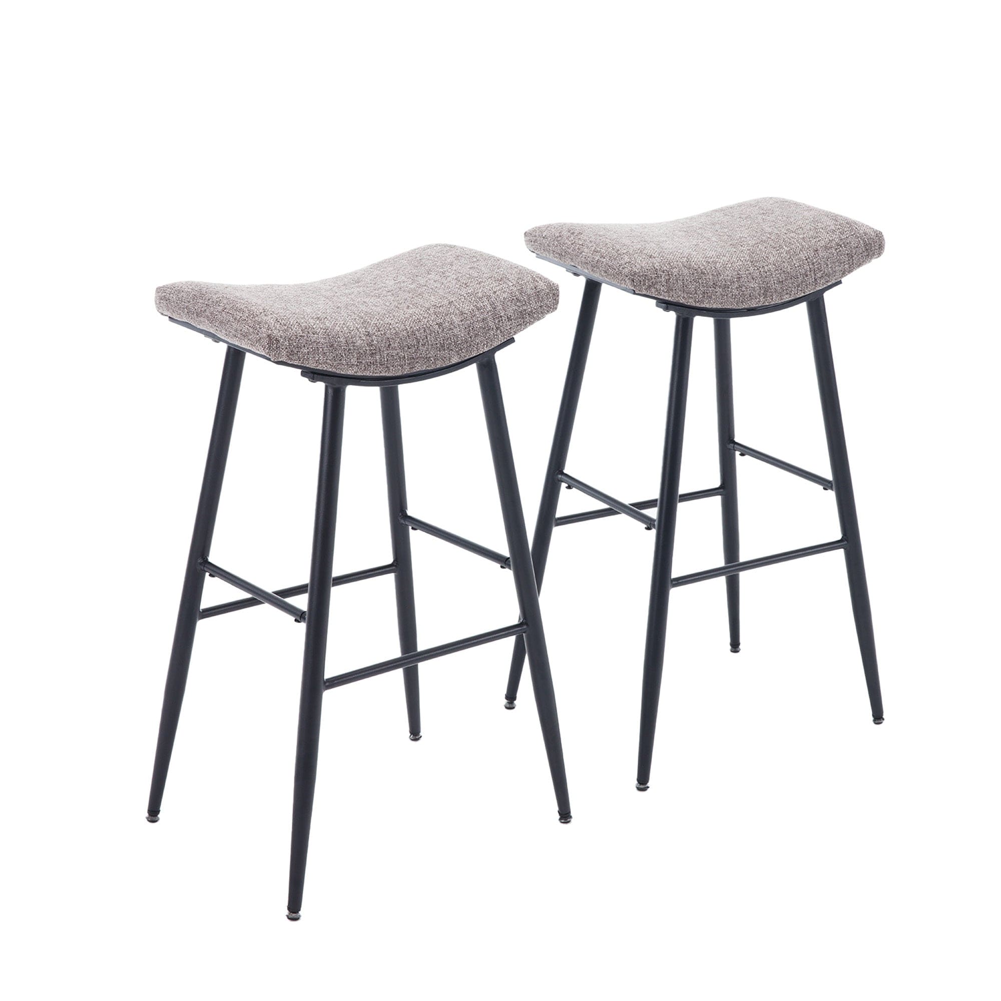 Counter Height Bar Stool Set of 2 for Dining Room Kitchen Counter Island, Linen fabric Upholstered Breakfast Stools With Footrest,Coffee