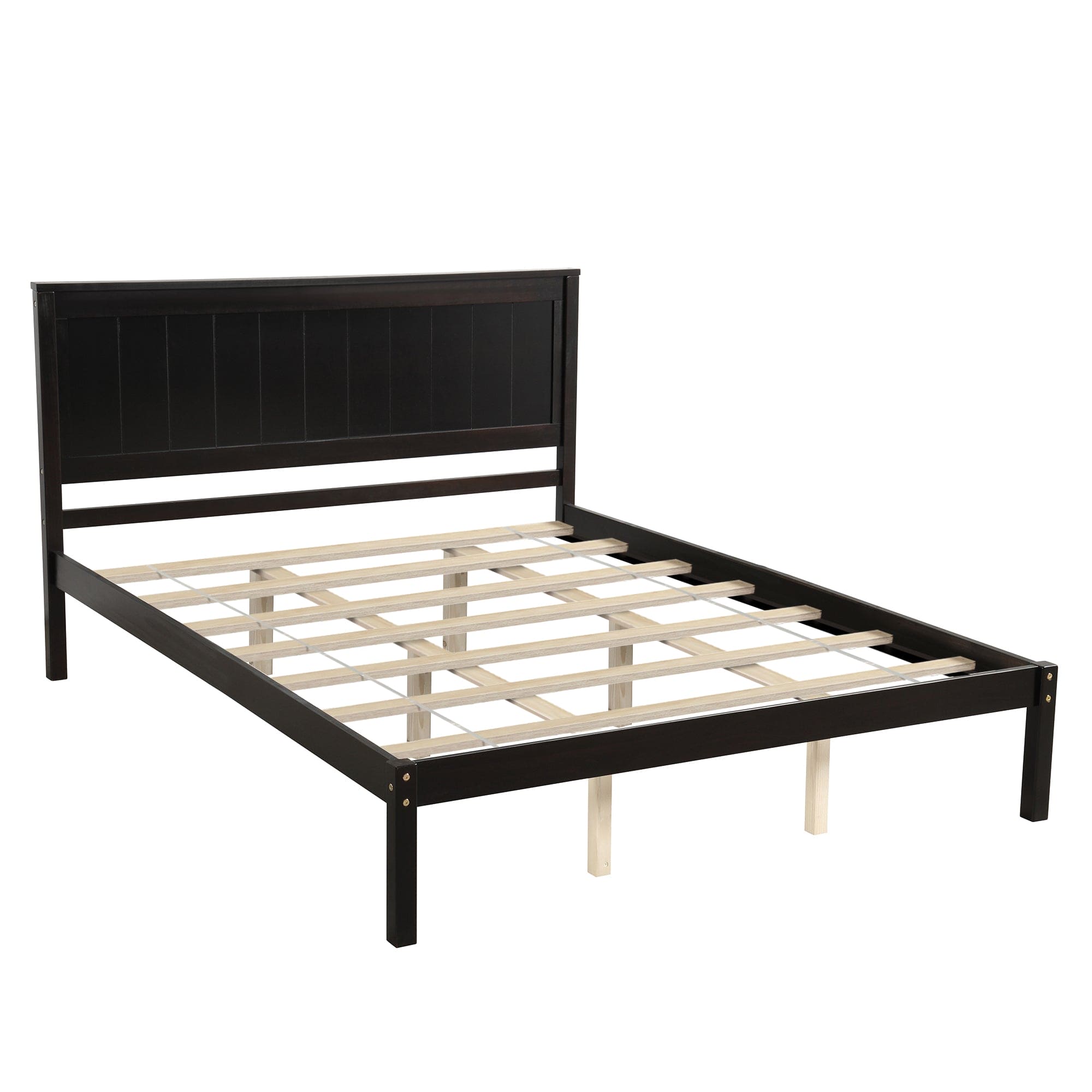 Platform Bed Frame with Headboard, Wood Slat Support, No Box Spring Needed, Queen,Espresso(OLD SKU:WF191420AAP)