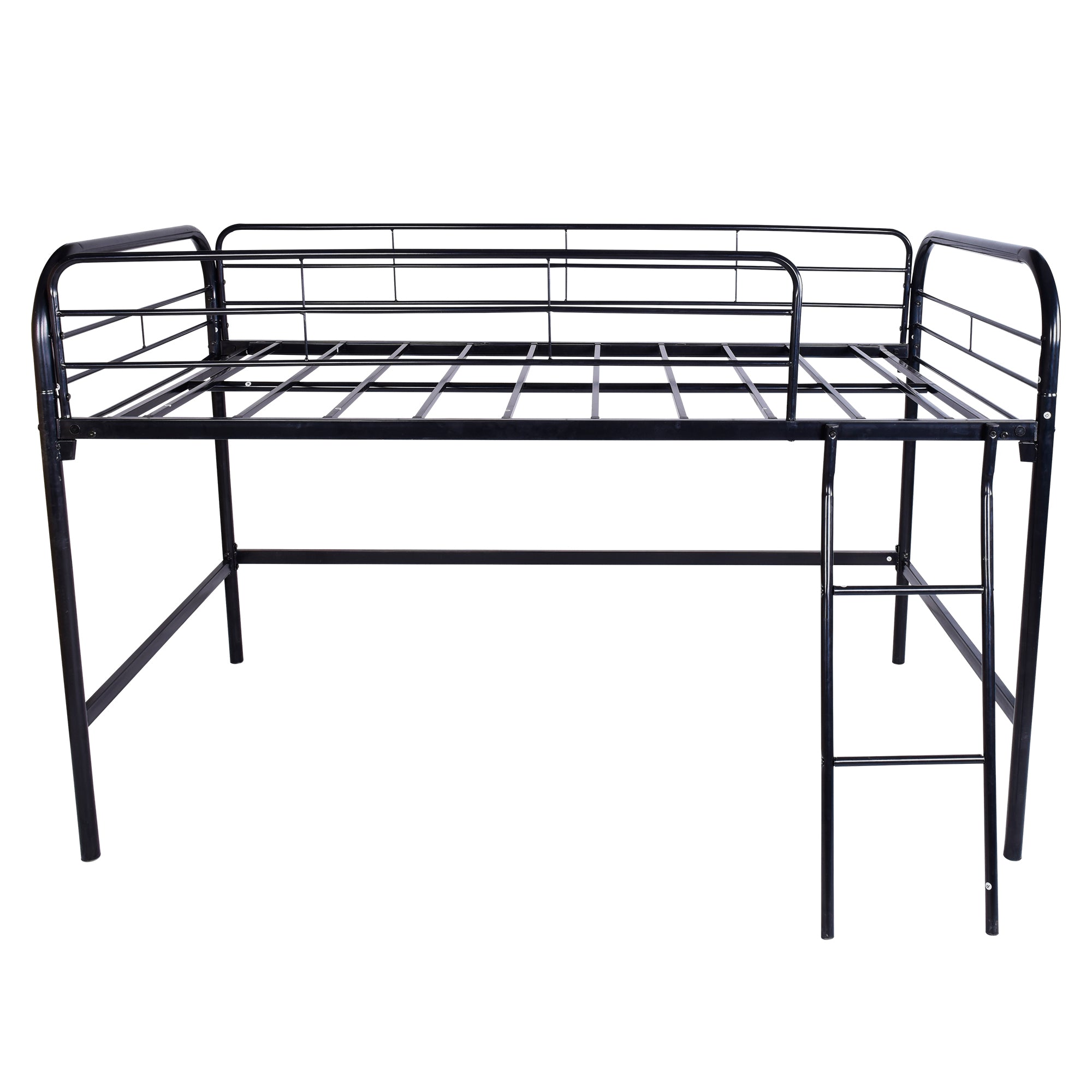 Metal Twin Loft Bed , Twin Size High Loft Bed Black