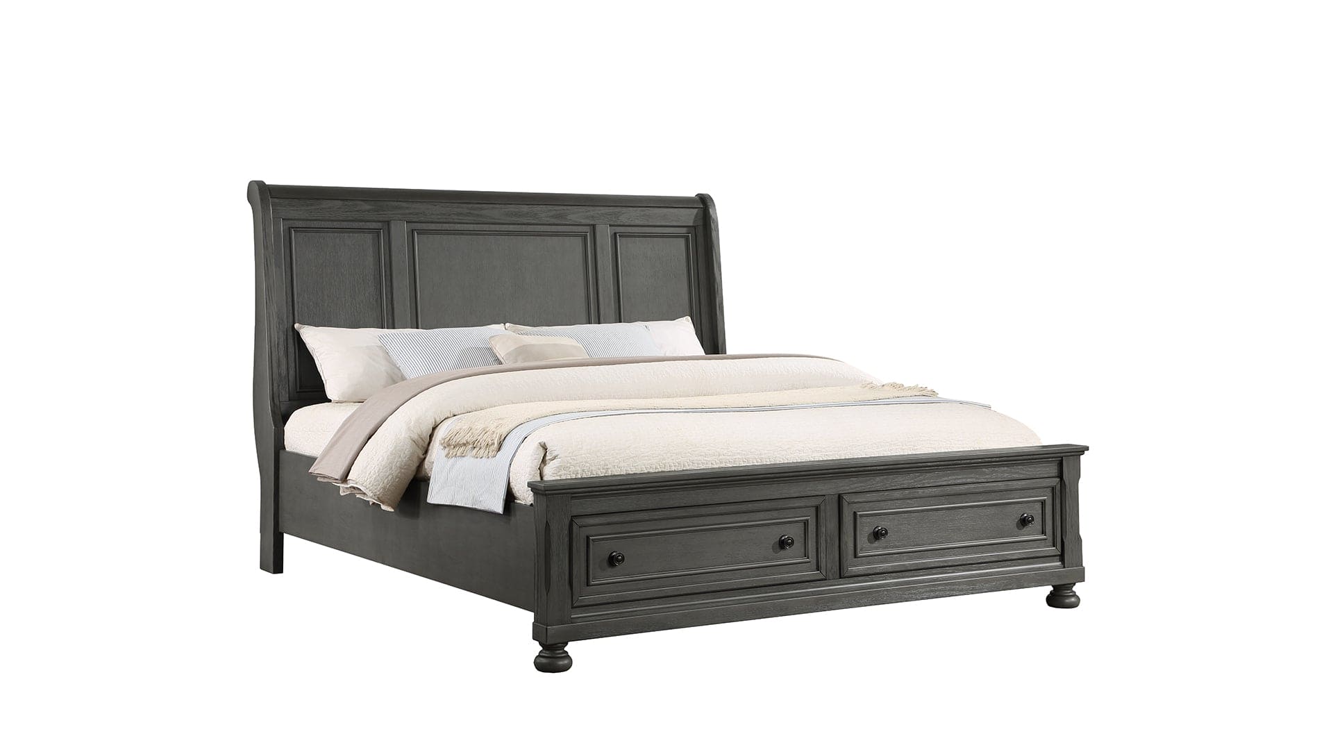 Jackson Modern Style Queen Bed Made with Wood & Rustic Gray Finish