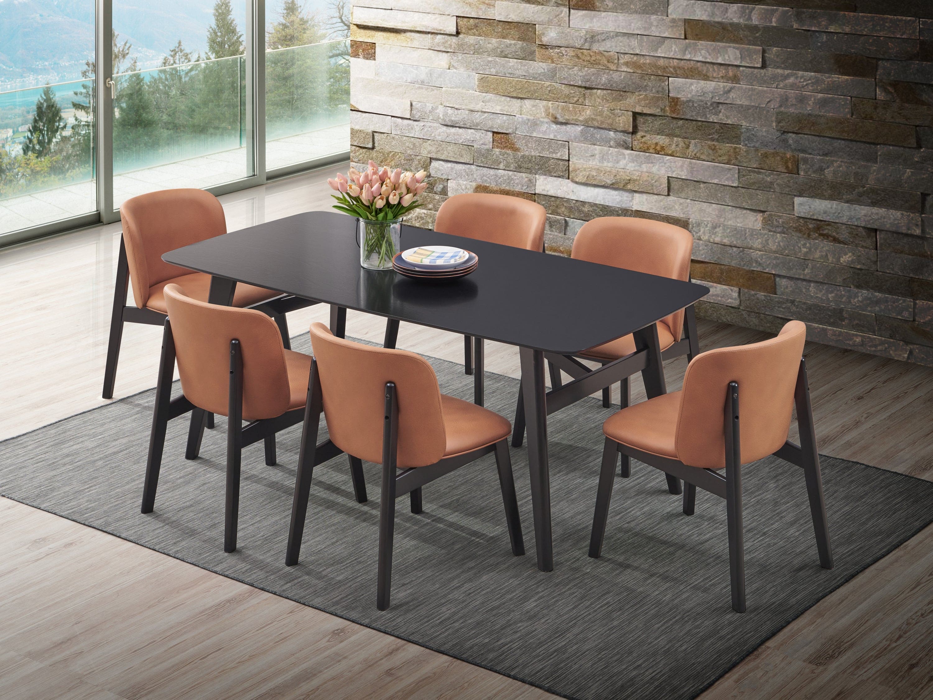 ACME Eliora Dining Table, Black Finish DN02366