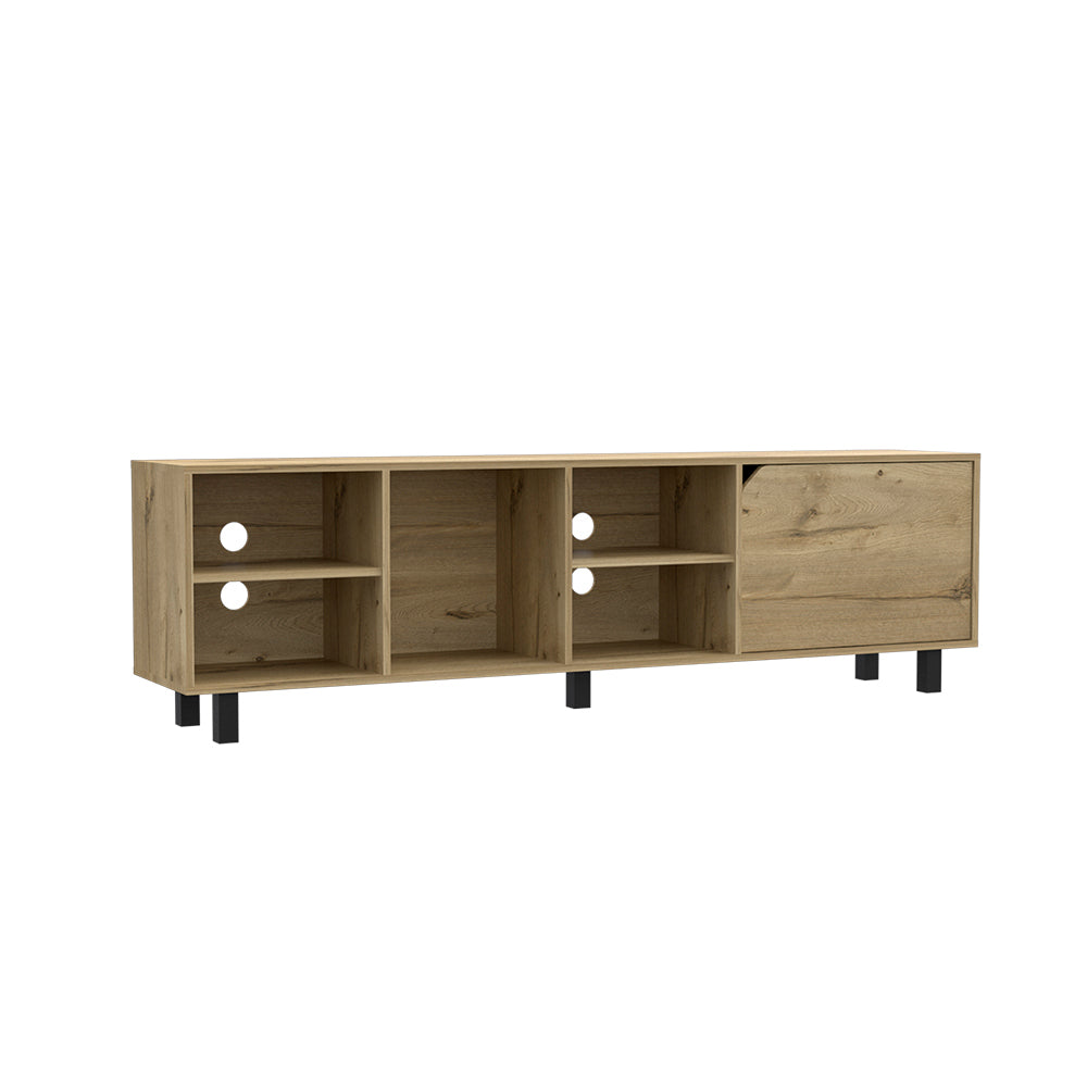 TV Stand for TV´s up 70" Estocolmo, Four Open Shelves, Light Oak Finish