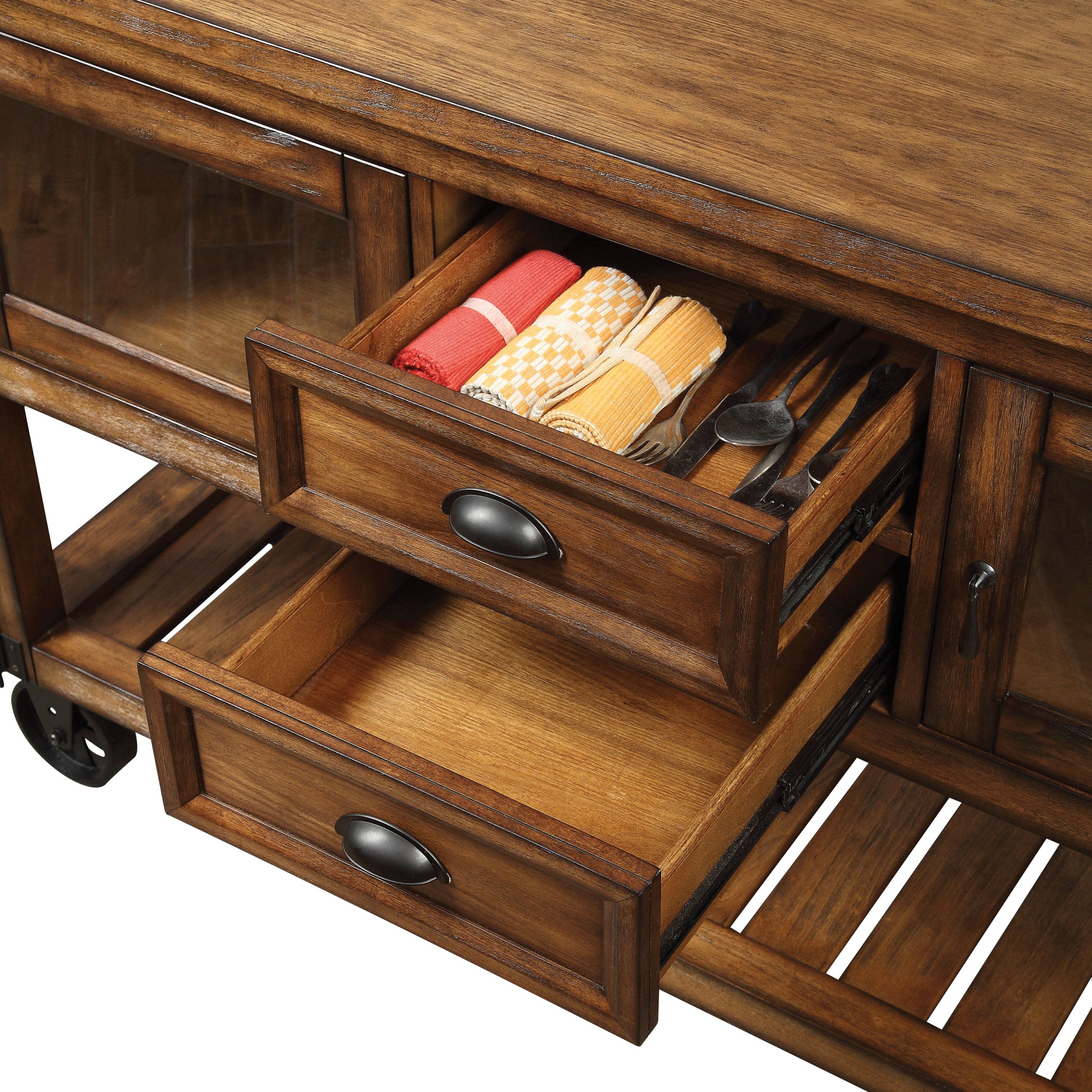 ACME Kadri Kitchen Cart, Distressed Chestnut 98180